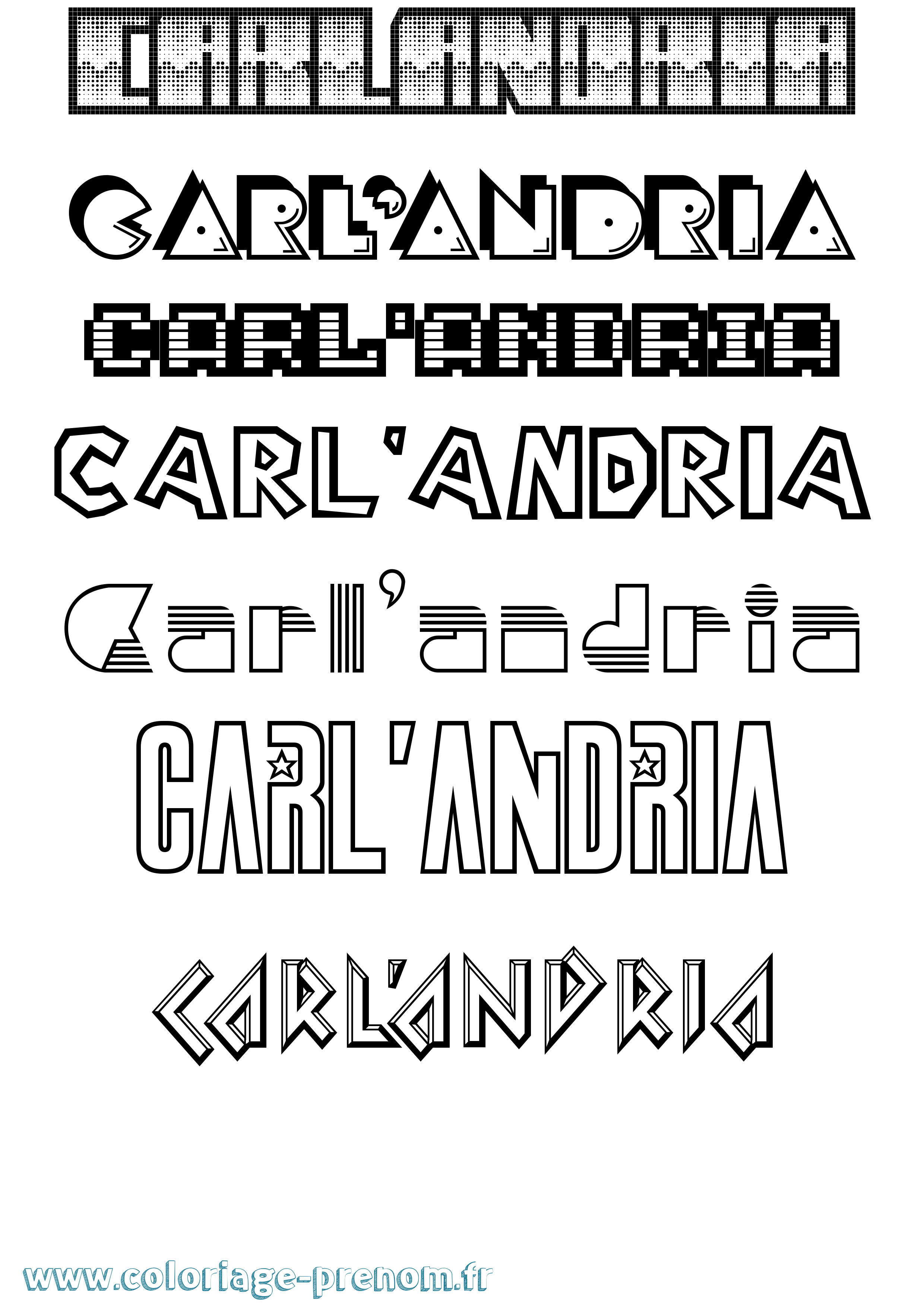 Coloriage Carl'Andria Jeux Vidéos Coloriage prénom Carl'Andria Jeux Vidéos