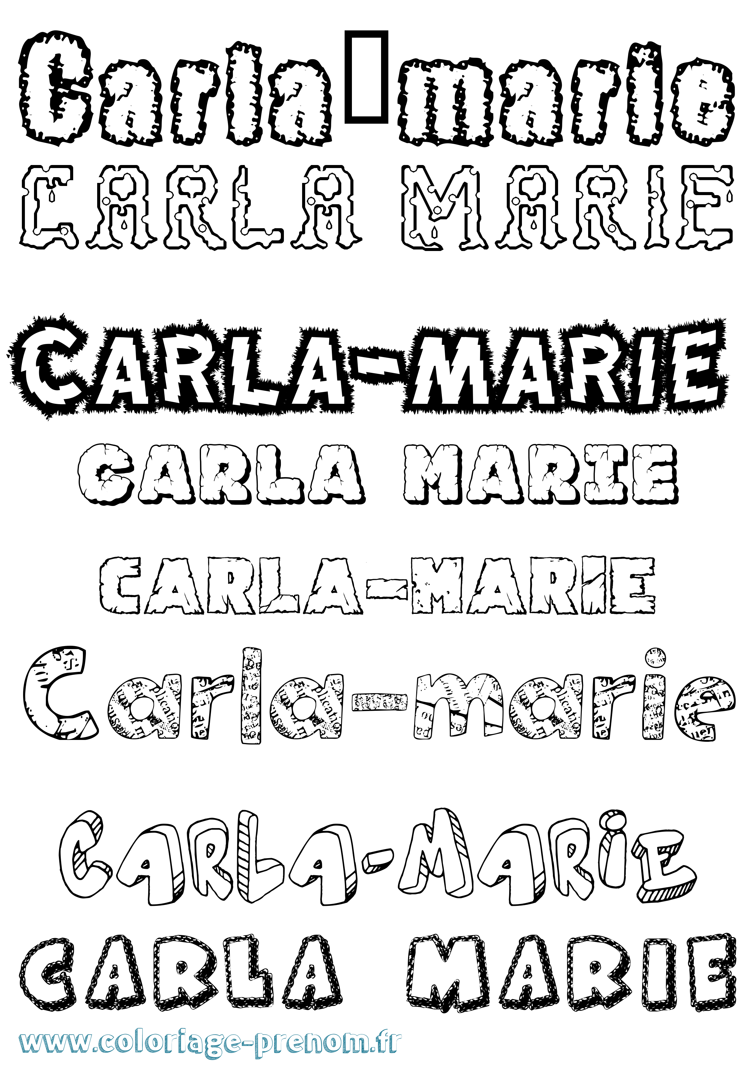 Coloriage Carla-Marie Destructuré Coloriage prénom Carla-Marie Destructuré