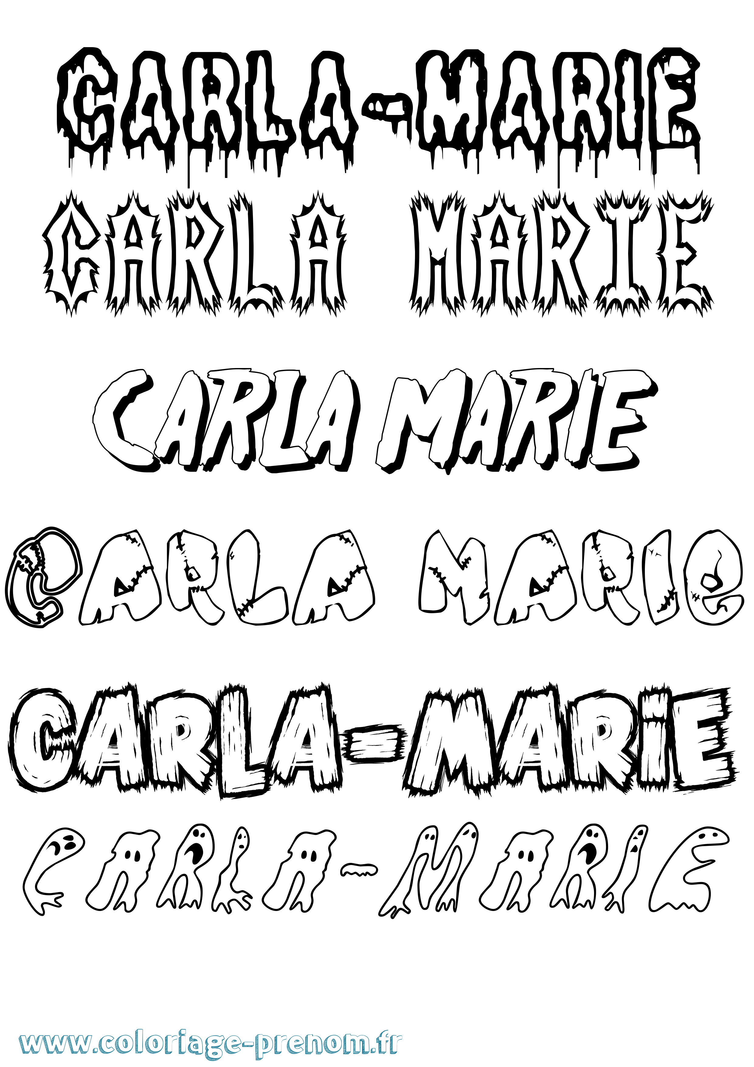 Coloriage Carla-Marie Frisson Coloriage prénom Carla-Marie Frisson