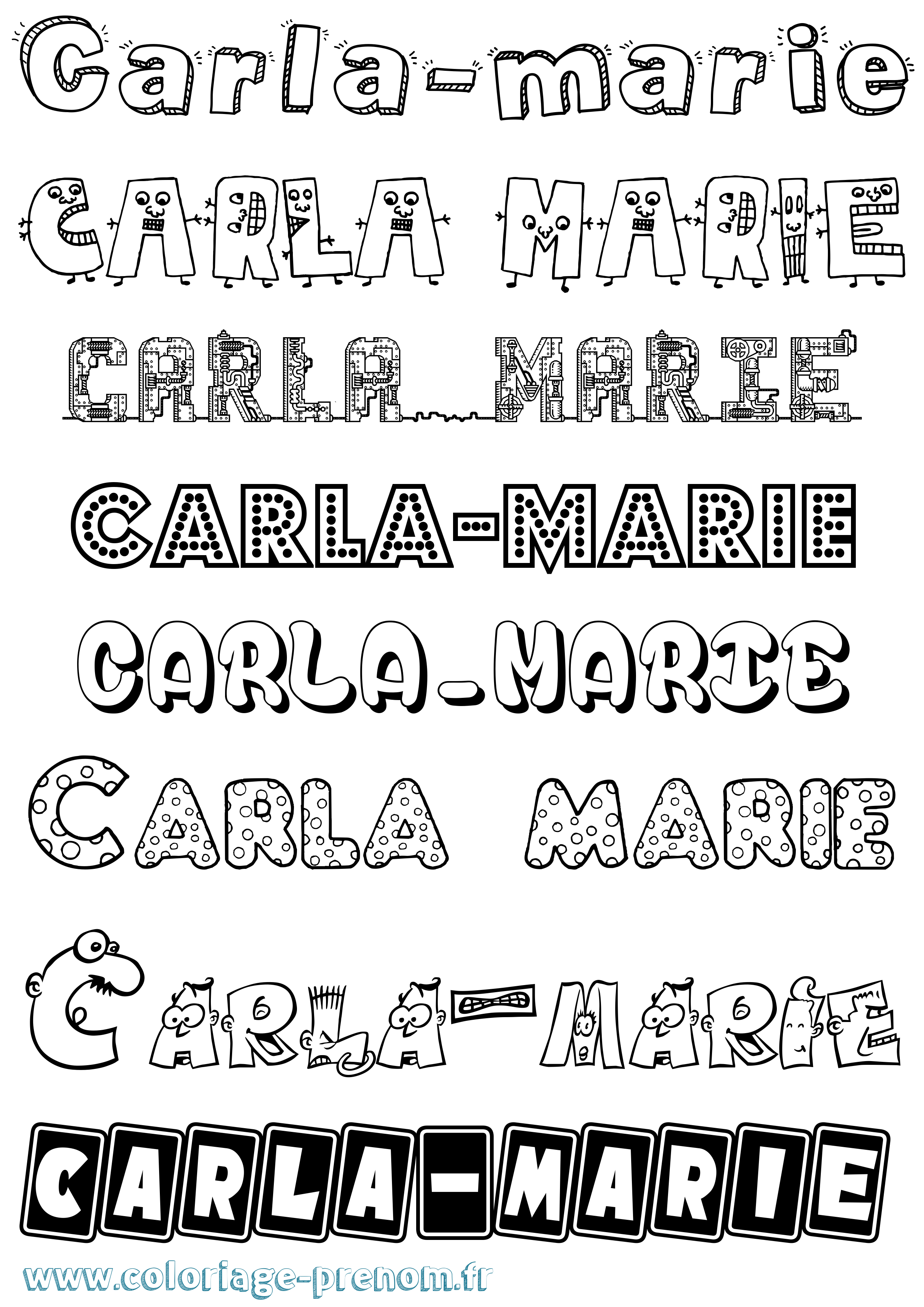 Coloriage Carla-Marie Fun Coloriage prénom Carla-Marie Fun