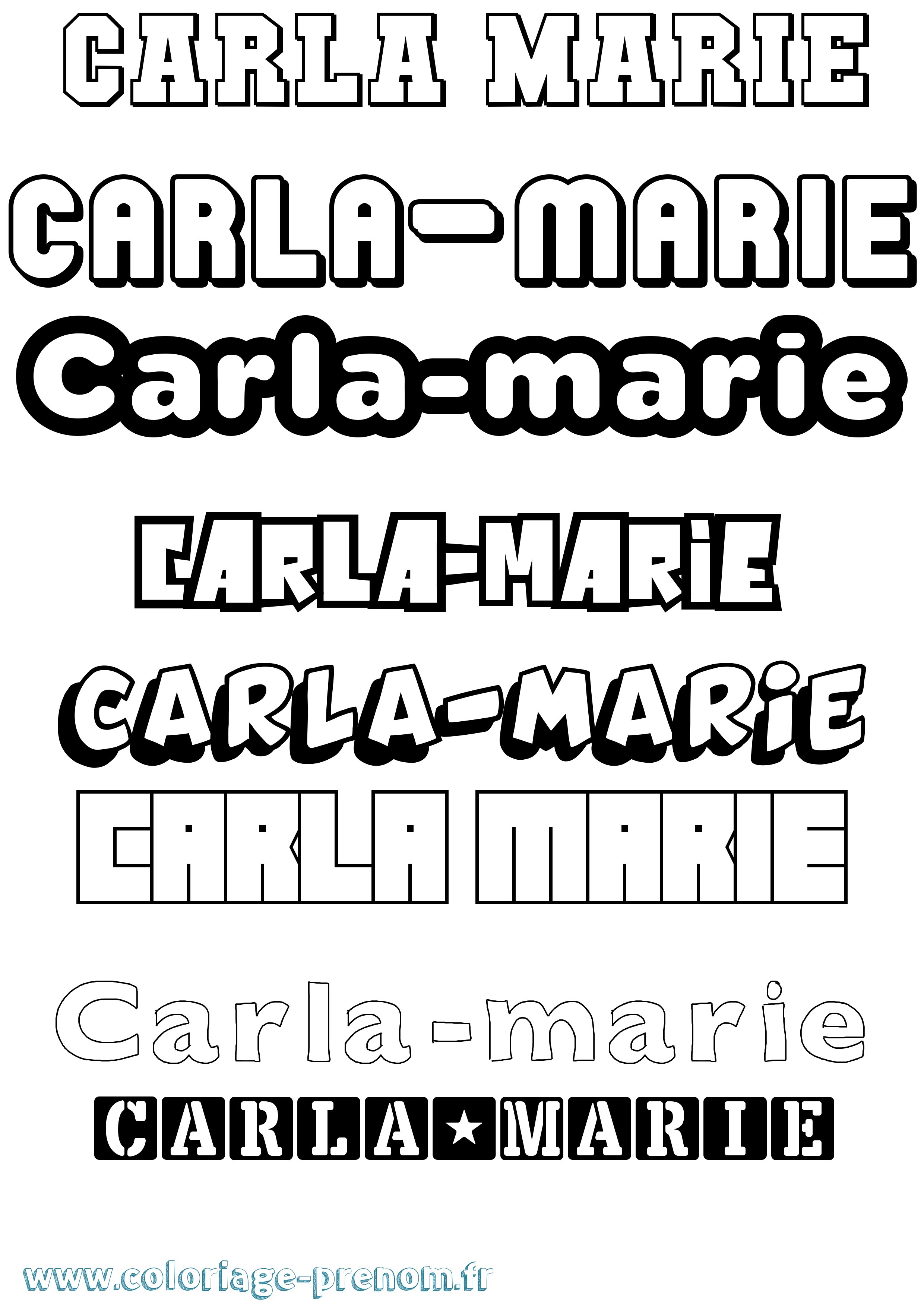 Coloriage Carla-Marie Simple Coloriage prénom Carla-Marie Simple