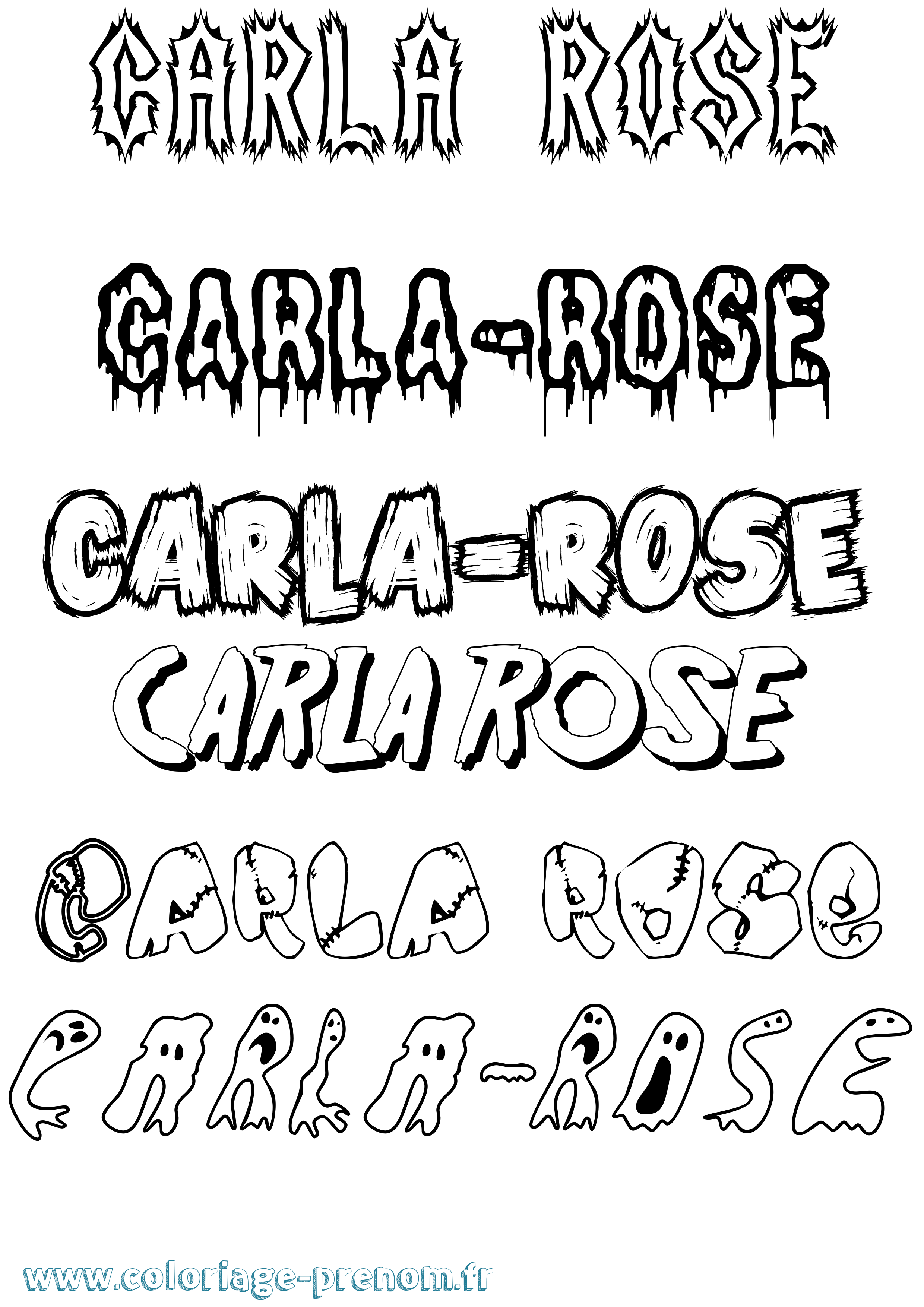 Coloriage Carla-Rose Frisson Coloriage prénom Carla-Rose Frisson