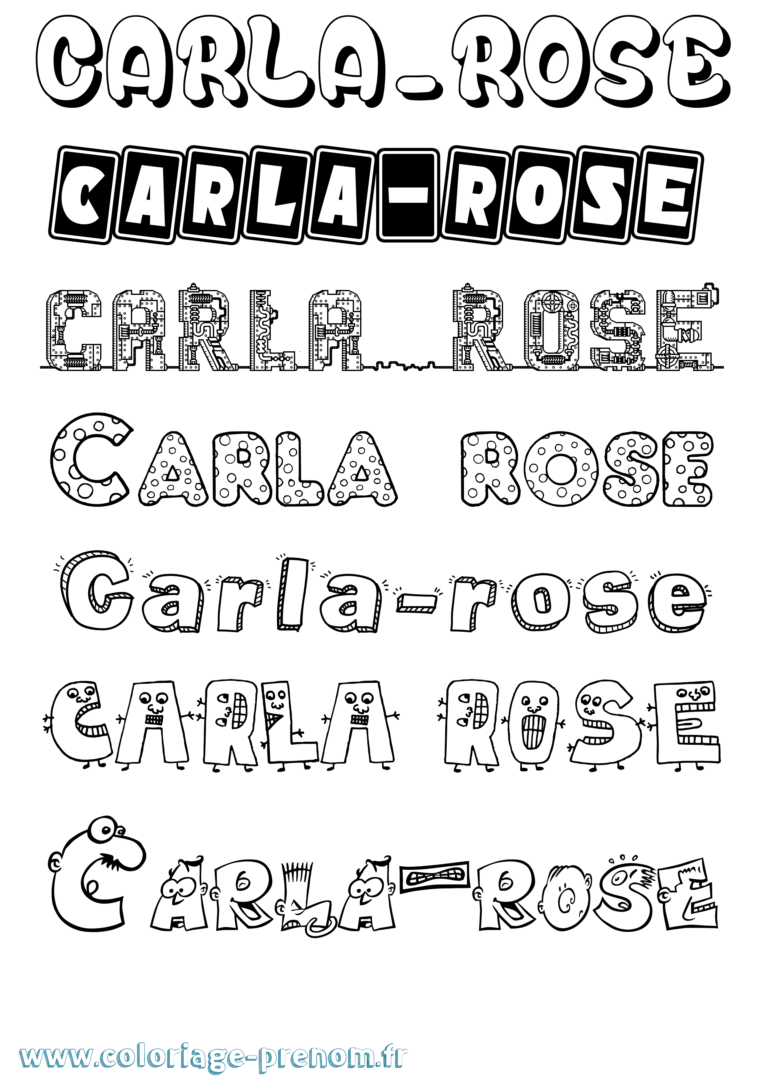 Coloriage Carla-Rose Fun Coloriage prénom Carla-Rose Fun