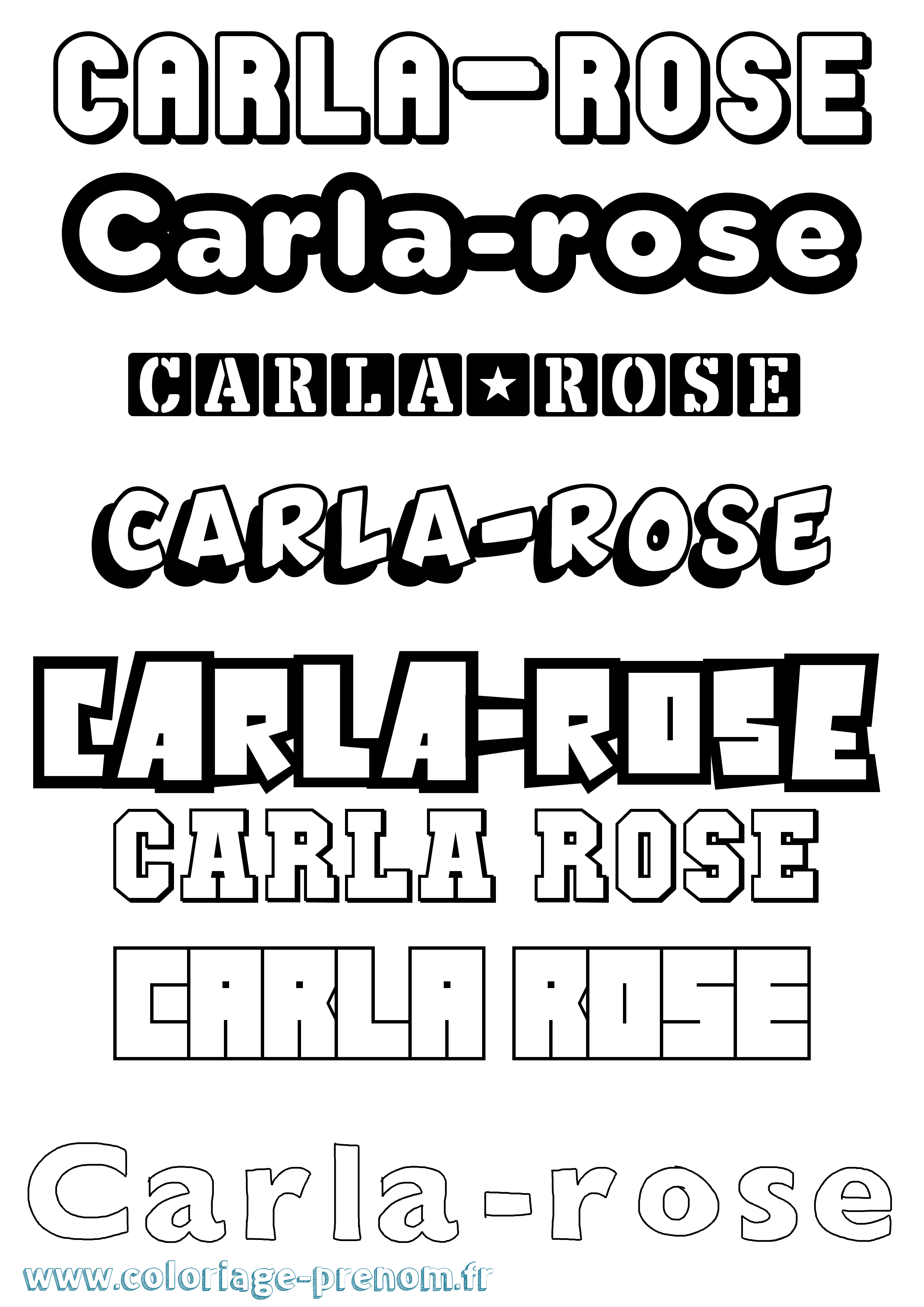 Coloriage Carla-Rose Simple Coloriage prénom Carla-Rose Simple
