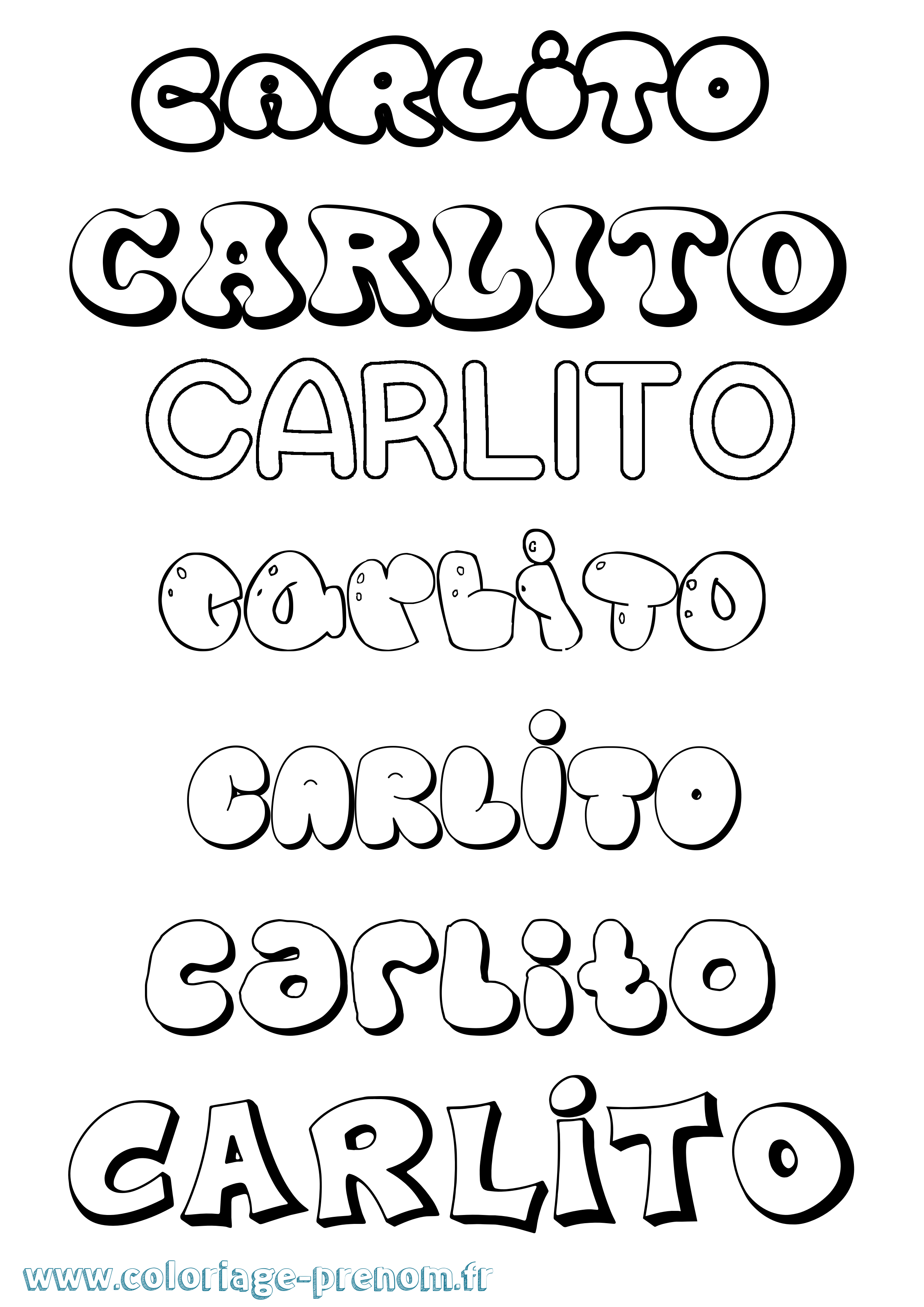 Coloriage Carlito Bubble Coloriage prénom Carlito Bubble