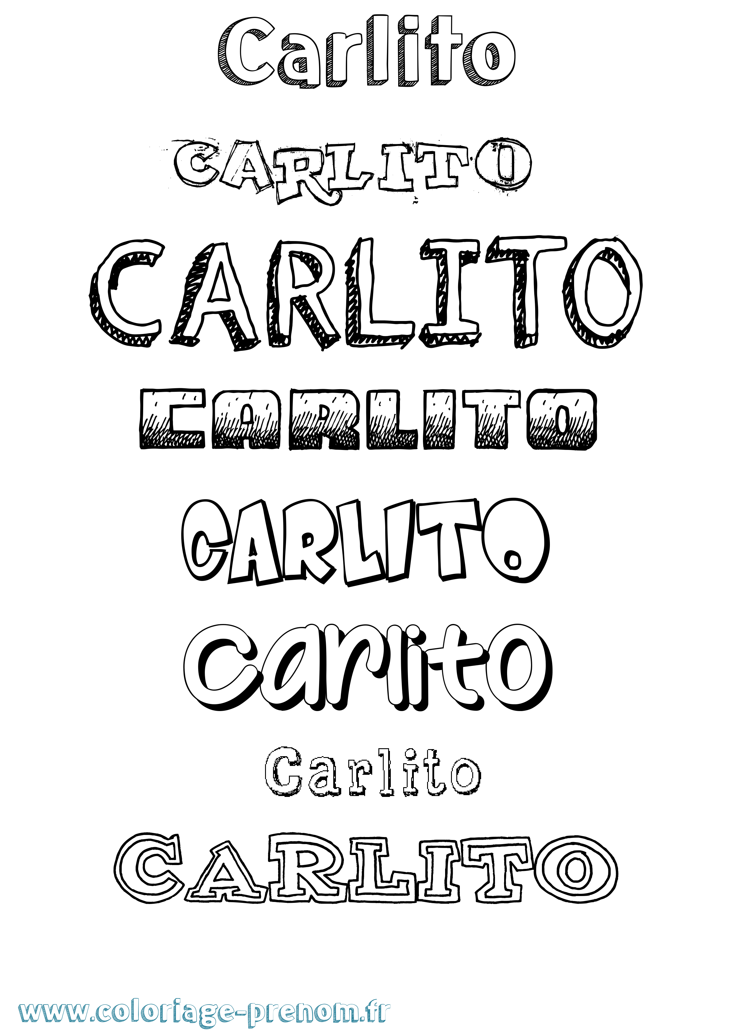 Coloriage Carlito Dessiné Coloriage prénom Carlito Dessiné