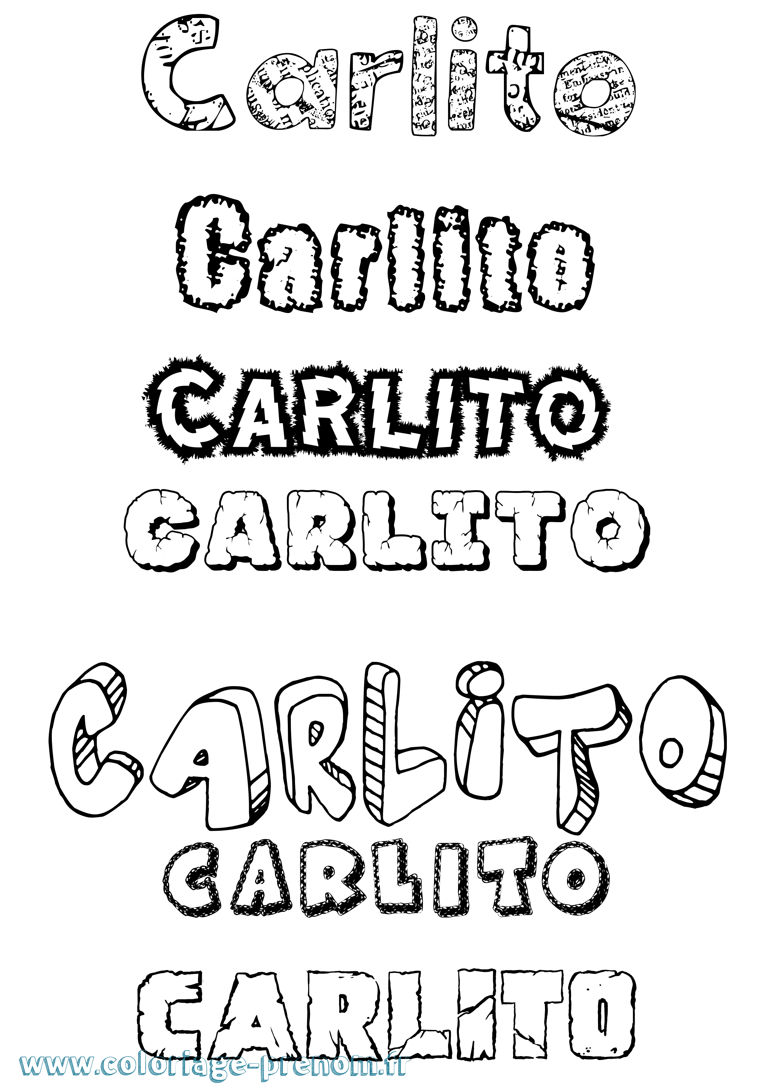 Coloriage Carlito Destructuré Coloriage prénom Carlito Destructuré