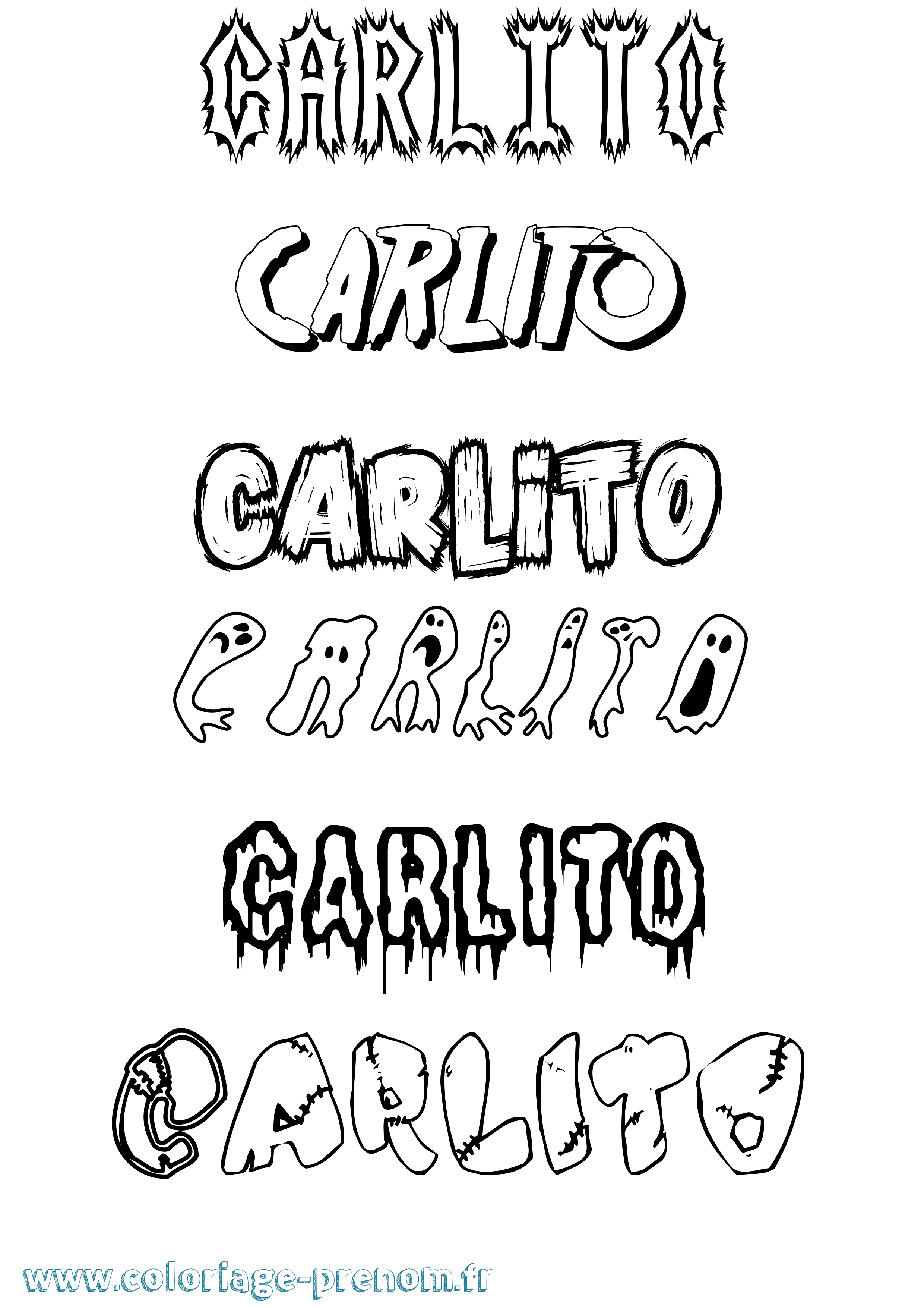 Coloriage Carlito Frisson Coloriage prénom Carlito Frisson