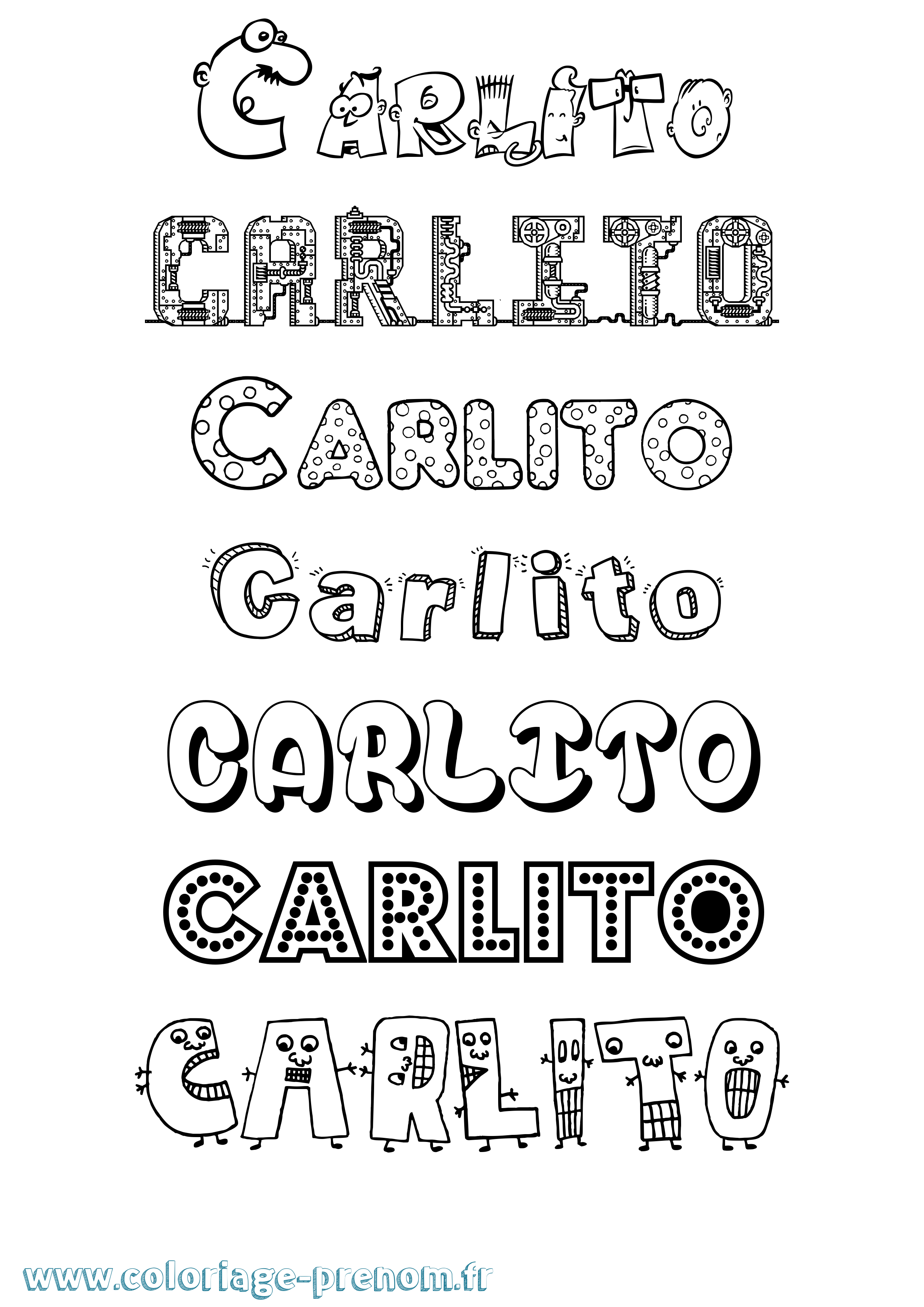 Coloriage Carlito Fun Coloriage prénom Carlito Fun