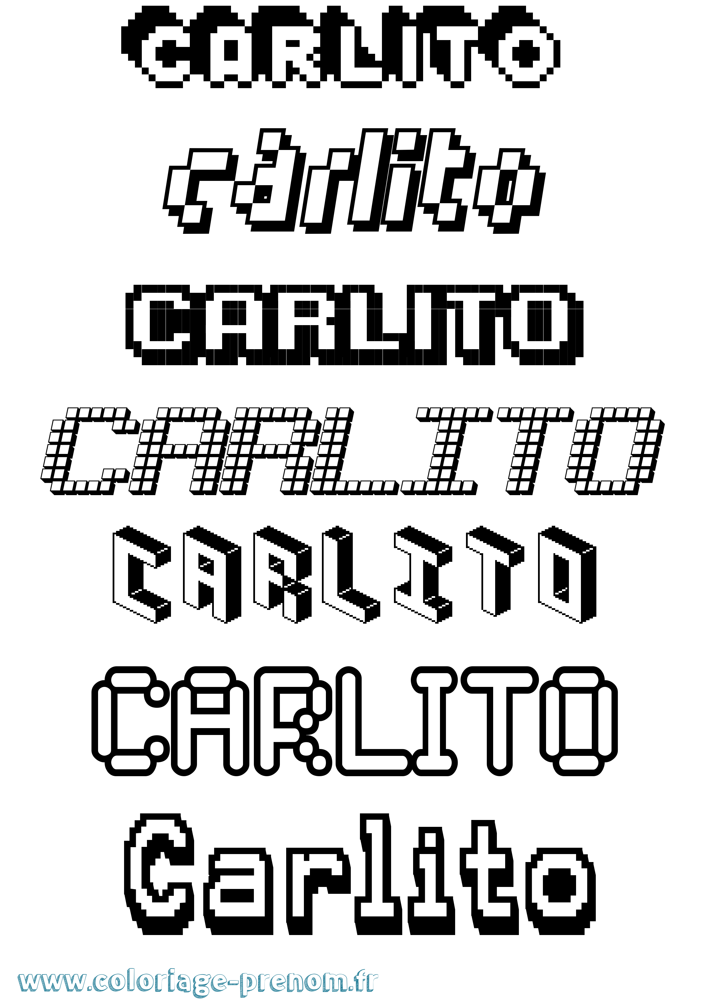 Coloriage Carlito Pixel Coloriage prénom Carlito Pixel