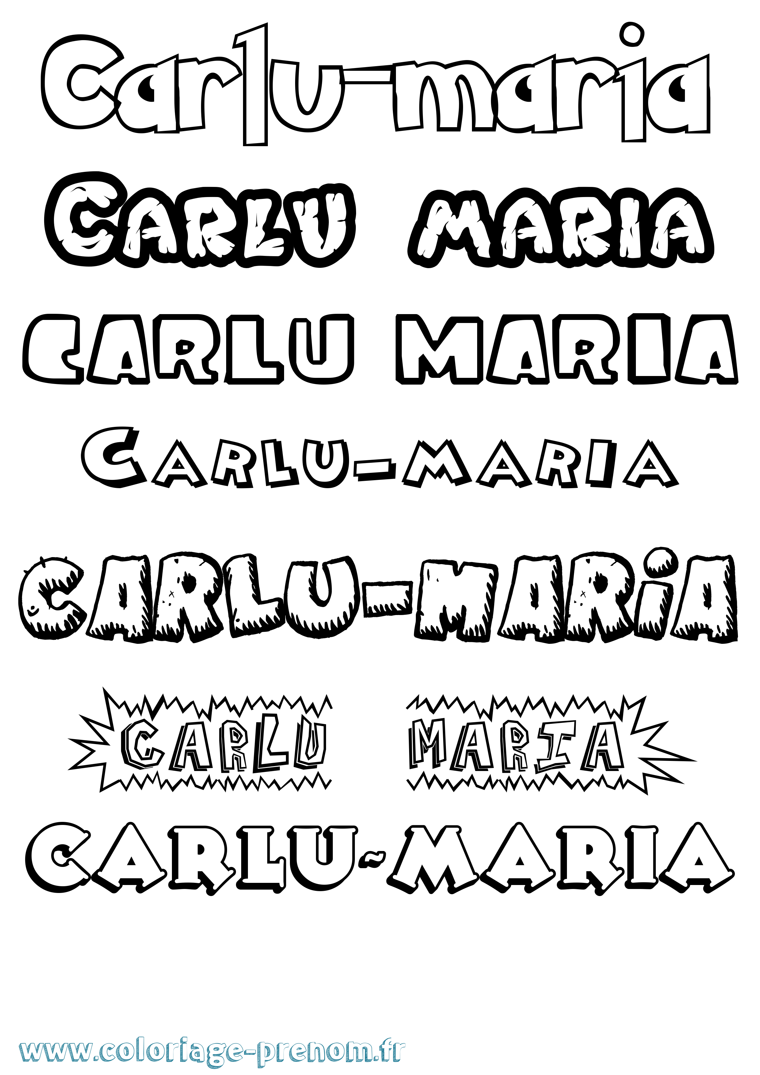 Coloriage Carlu-Maria Dessin Animé Coloriage prénom Carlu-Maria Dessin Animé
