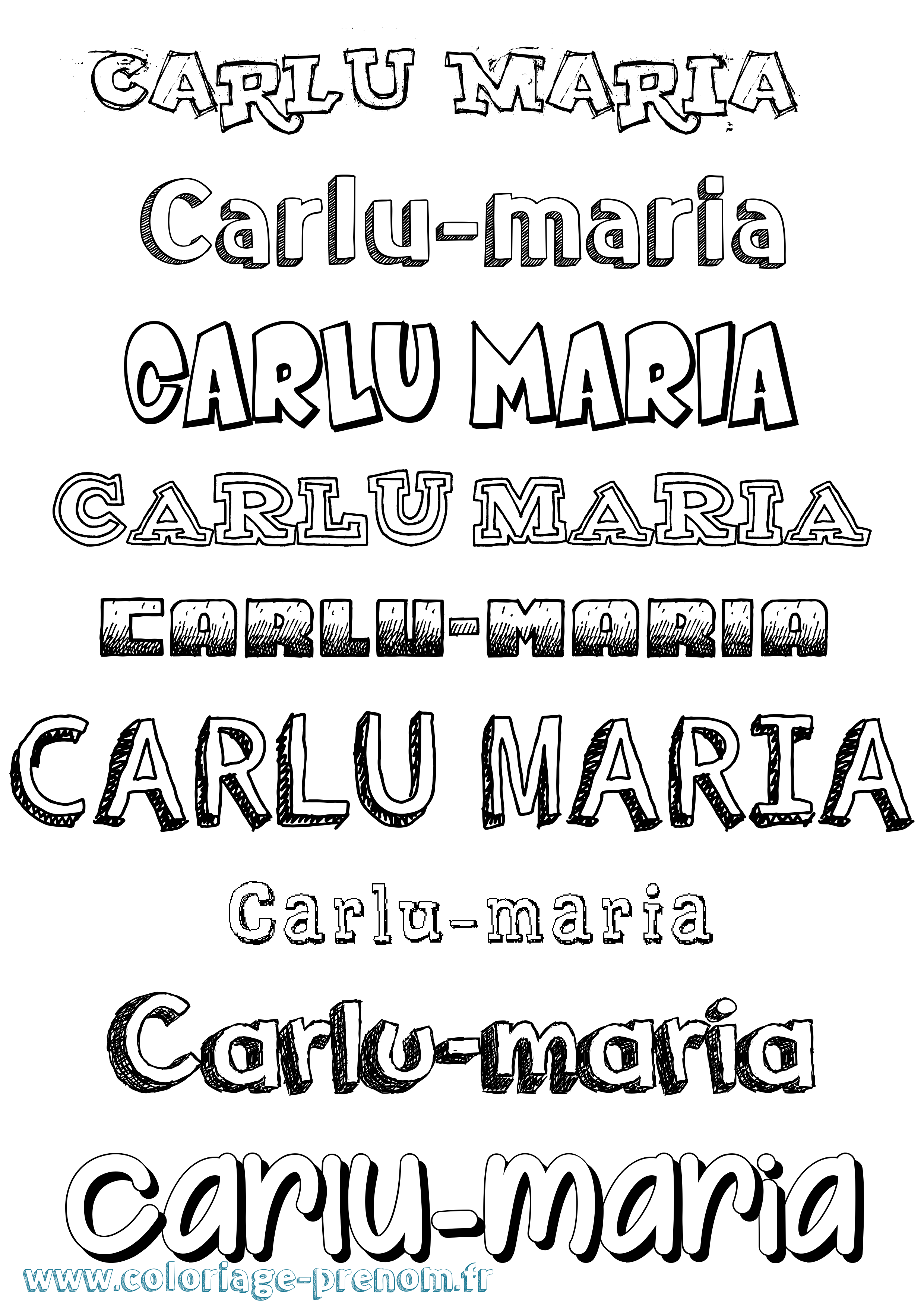 Coloriage Carlu-Maria Dessiné Coloriage prénom Carlu-Maria Dessiné