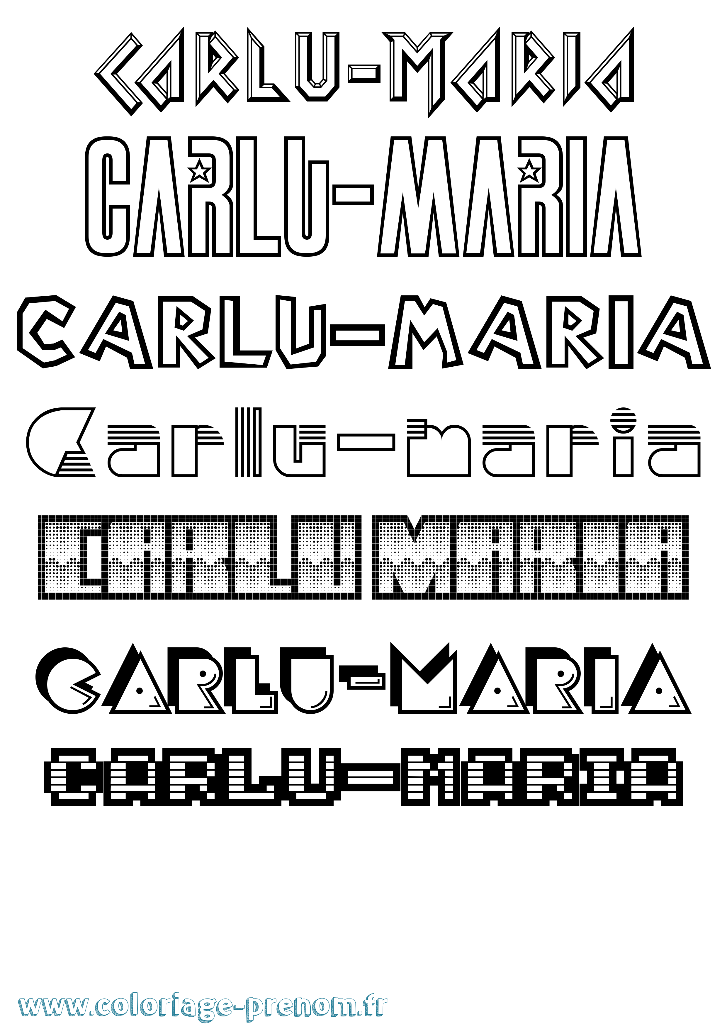 Coloriage Carlu-Maria Jeux Vidéos Coloriage prénom Carlu-Maria Jeux Vidéos