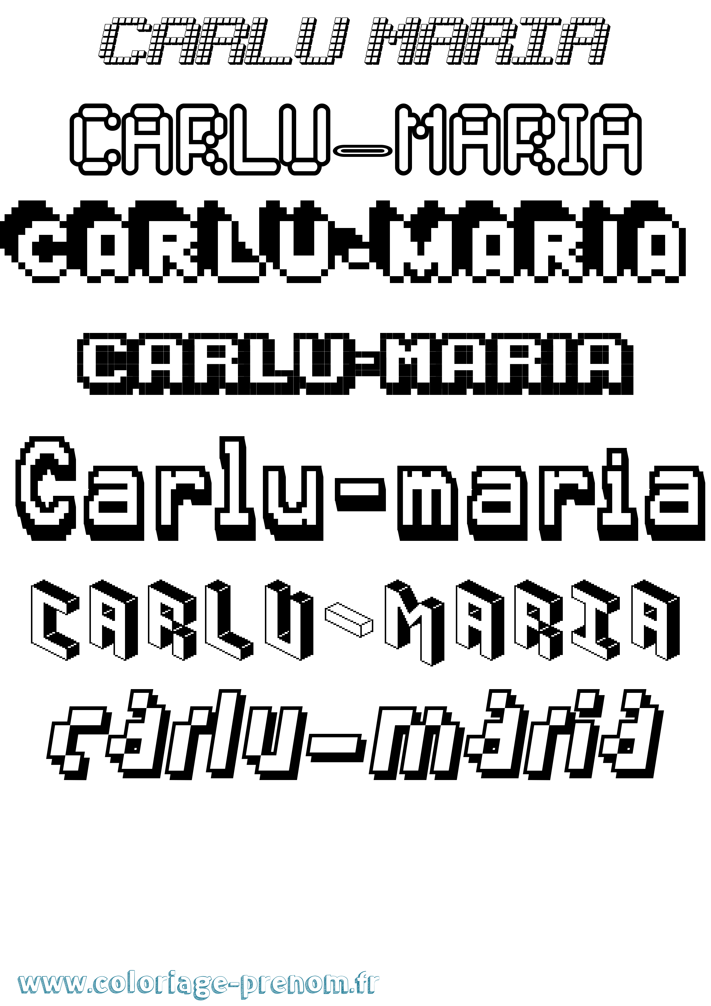 Coloriage Carlu-Maria Pixel Coloriage prénom Carlu-Maria Pixel