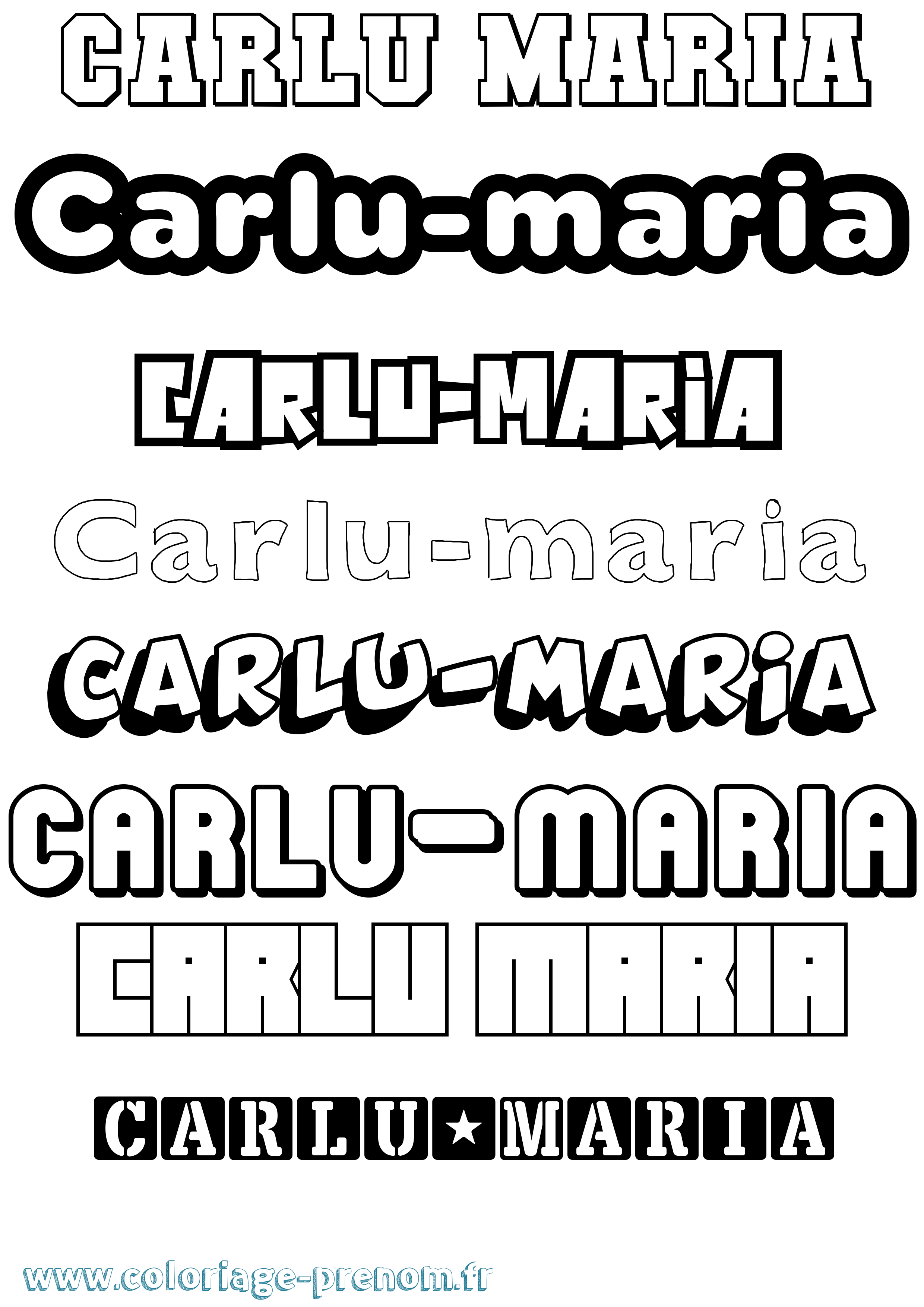 Coloriage Carlu-Maria Simple Coloriage prénom Carlu-Maria Simple