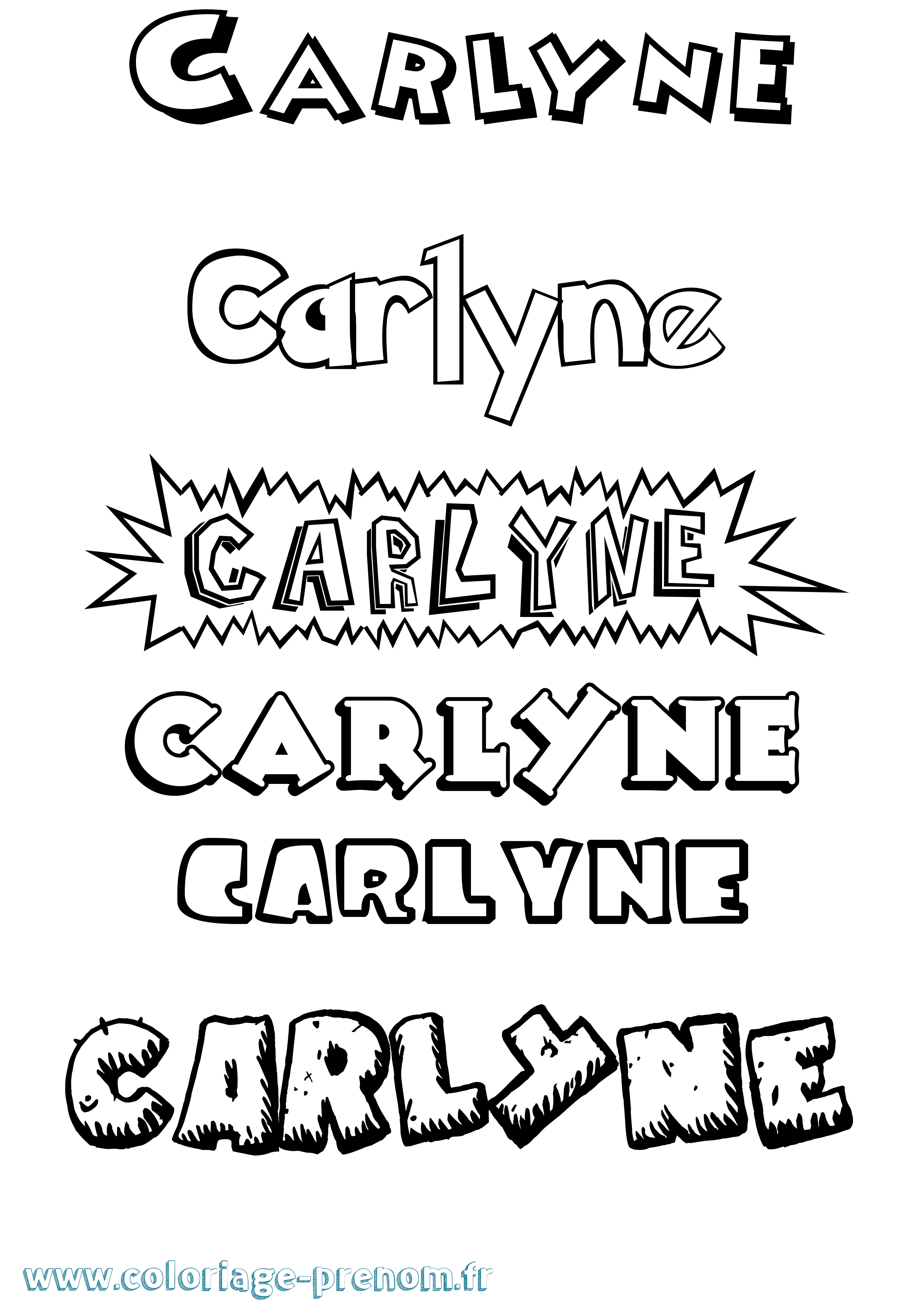 Coloriage Carlyne Dessin Animé Coloriage prénom Carlyne Dessin Animé