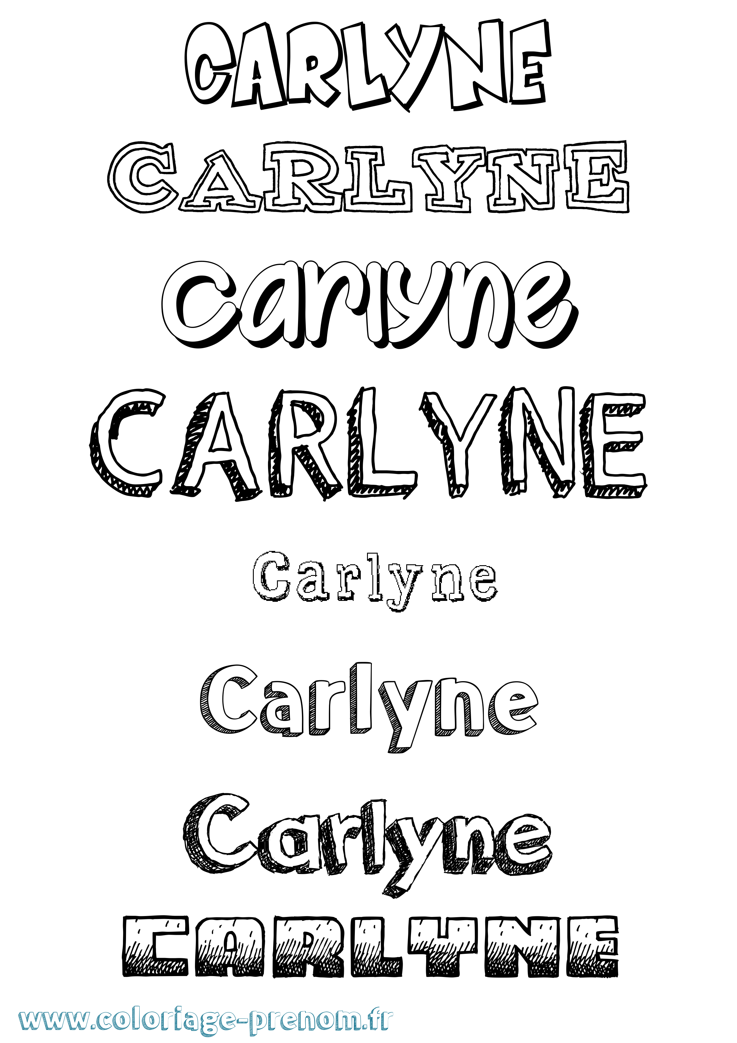 Coloriage Carlyne Dessiné Coloriage prénom Carlyne Dessiné