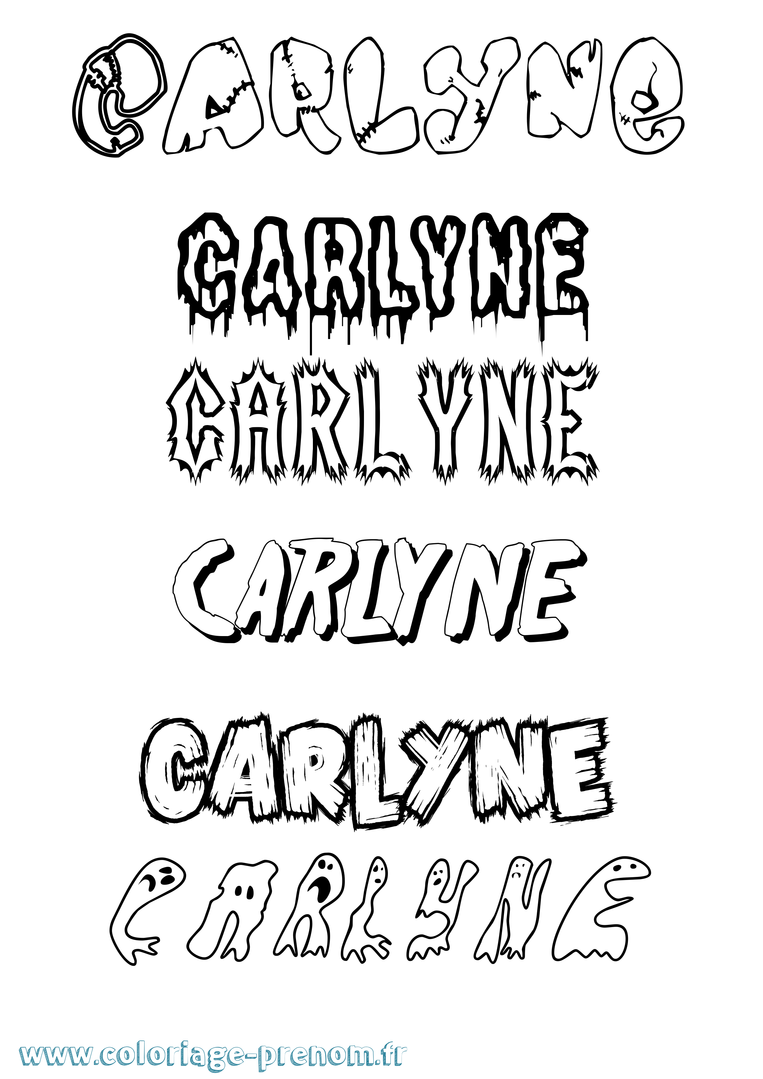 Coloriage Carlyne Frisson Coloriage prénom Carlyne Frisson