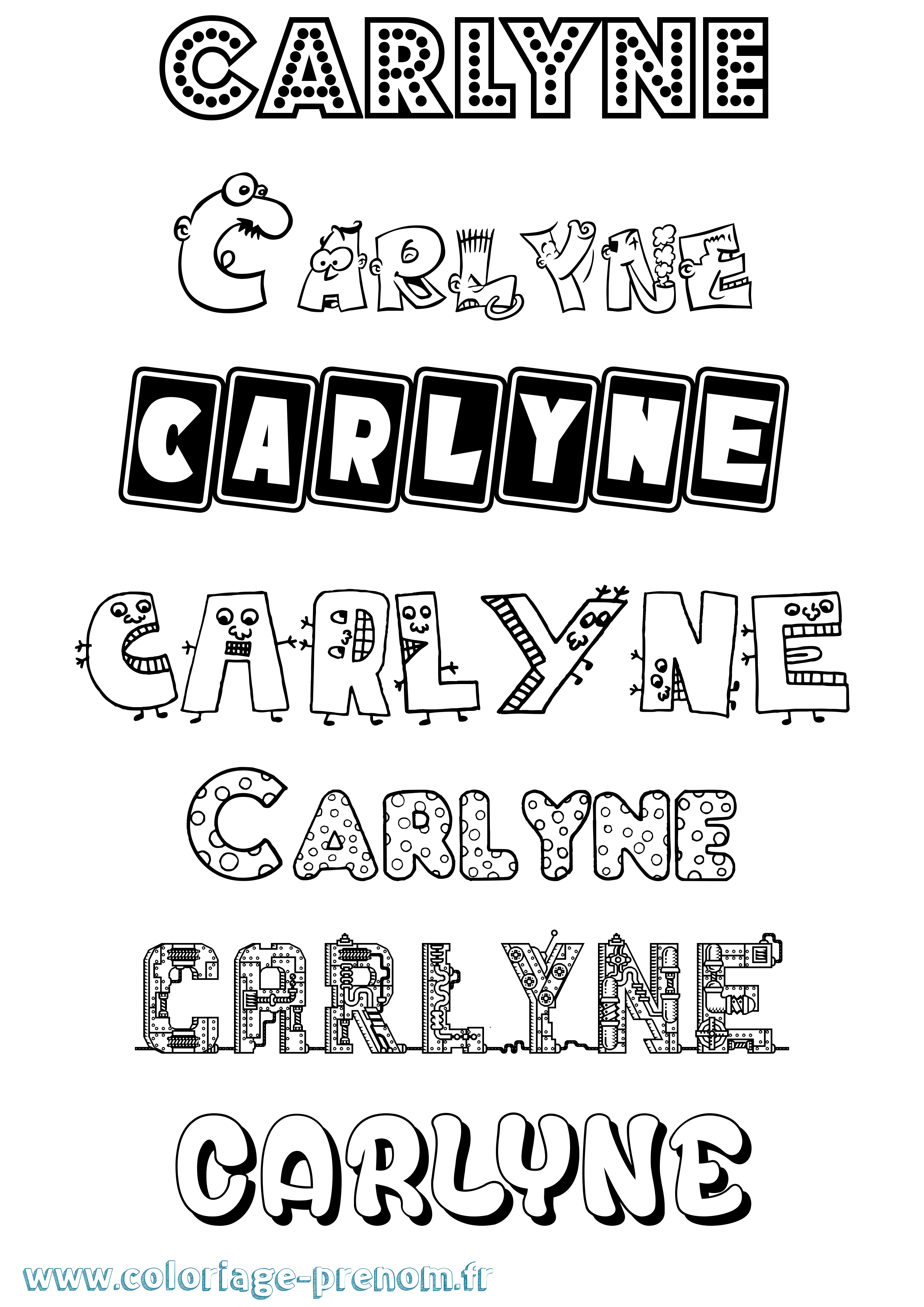 Coloriage Carlyne Fun Coloriage prénom Carlyne Fun