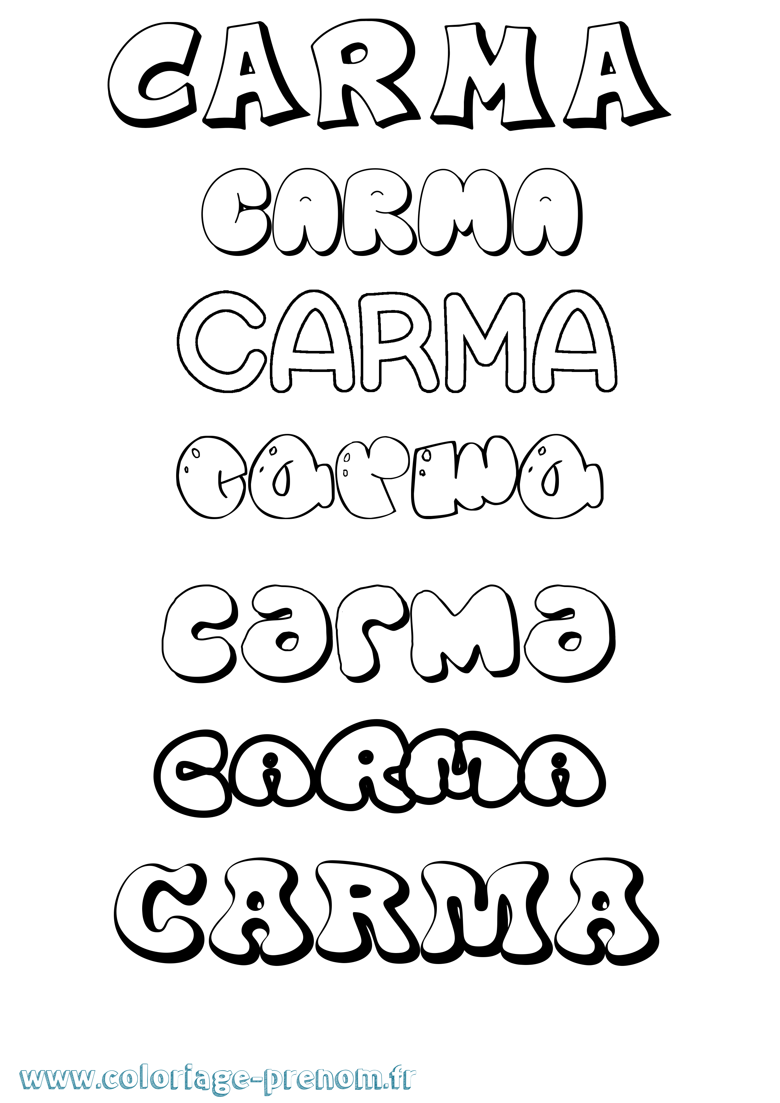 Coloriage Carma Bubble Coloriage prénom Carma Bubble