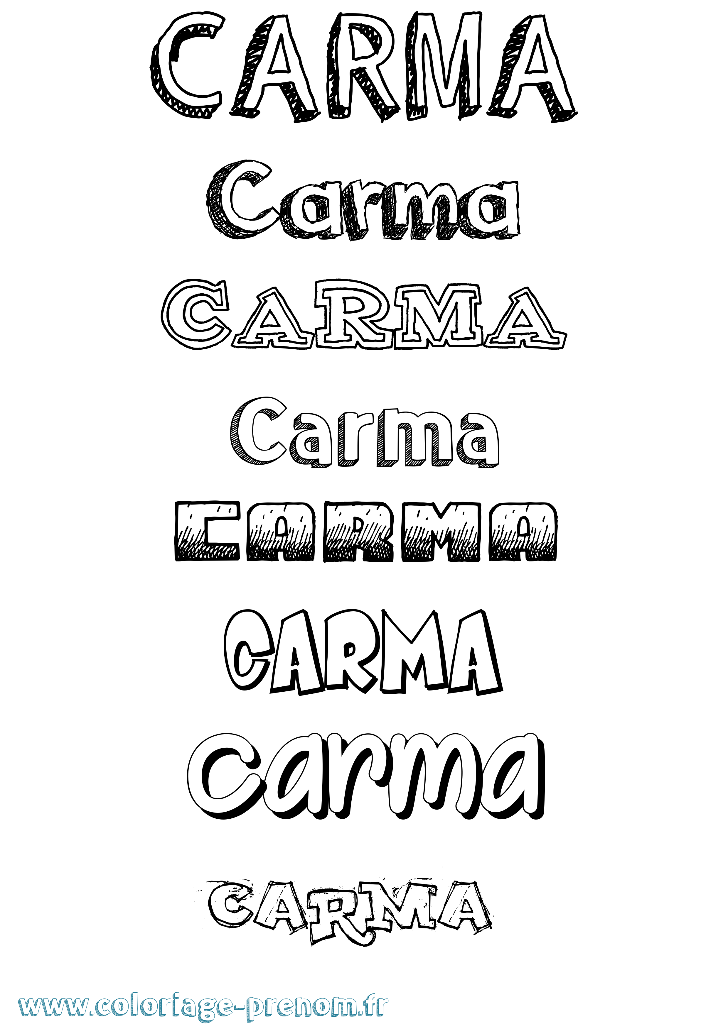 Coloriage Carma Dessiné Coloriage prénom Carma Dessiné
