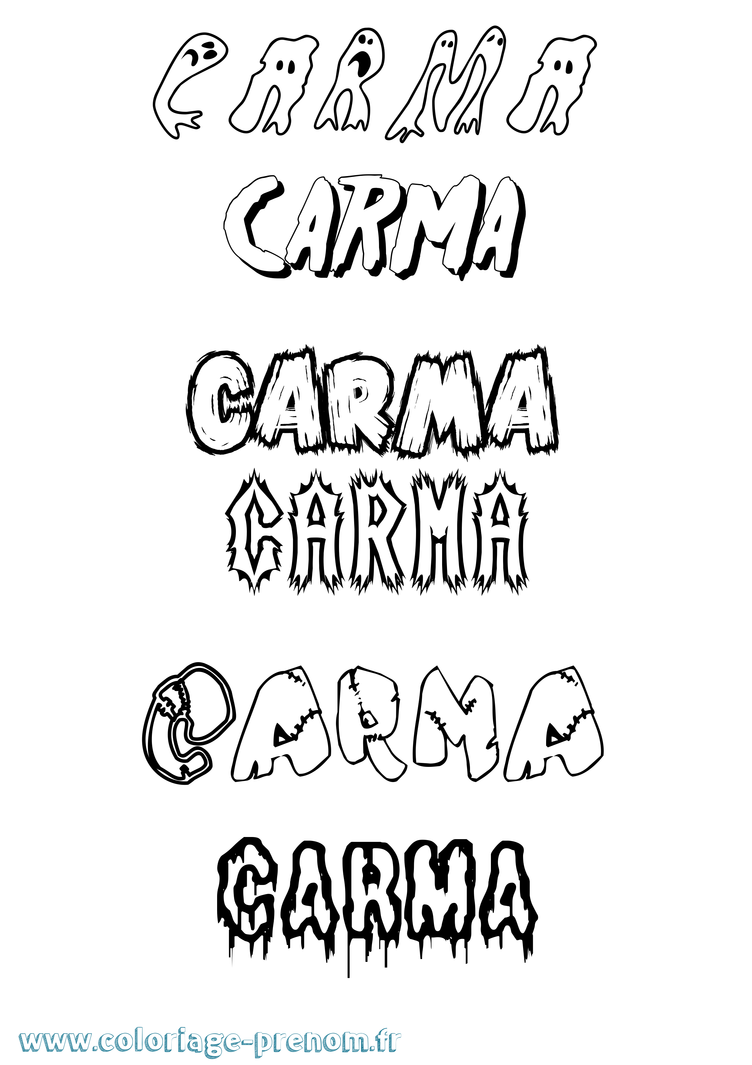 Coloriage Carma Frisson Coloriage prénom Carma Frisson