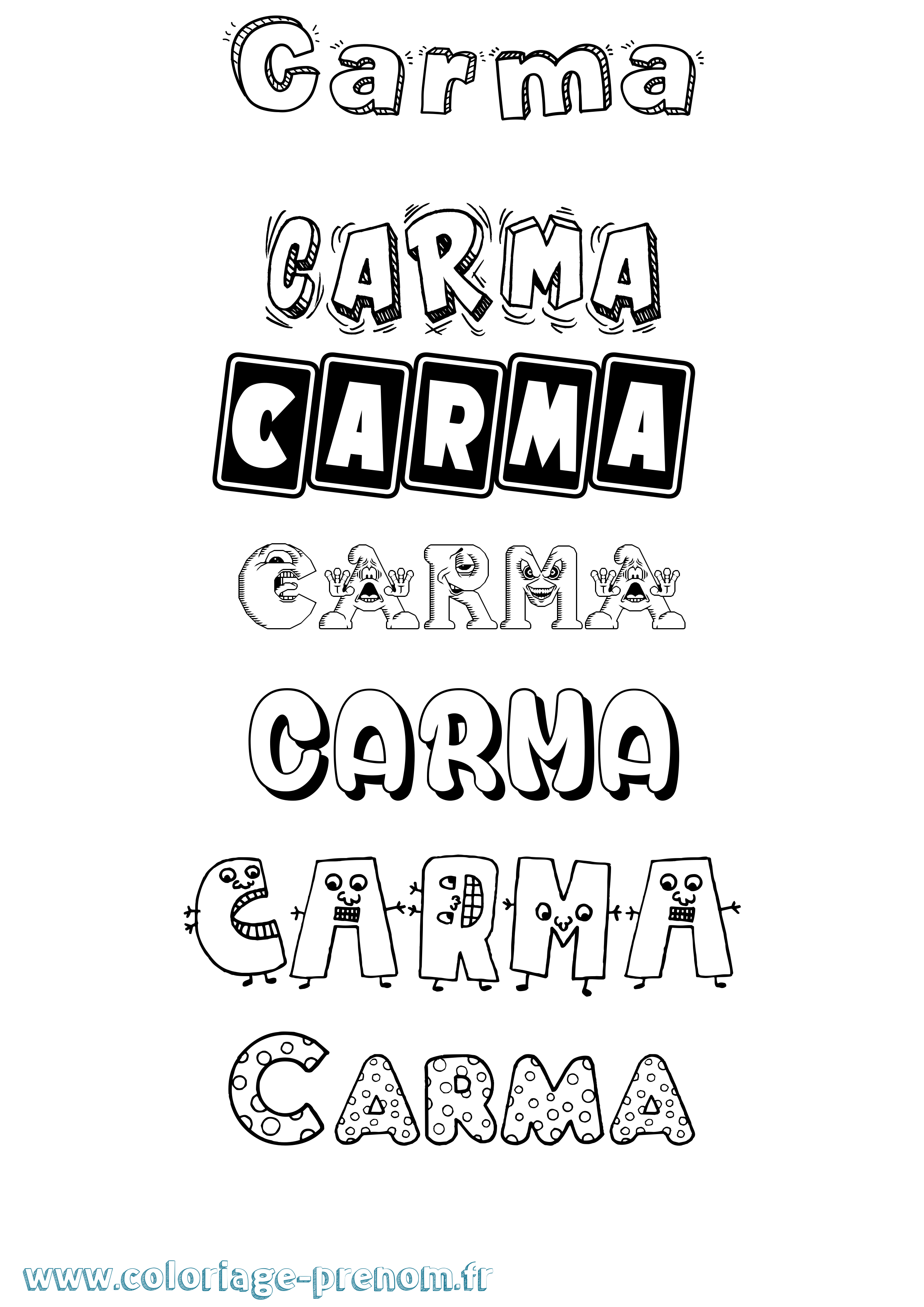 Coloriage Carma Fun Coloriage prénom Carma Fun