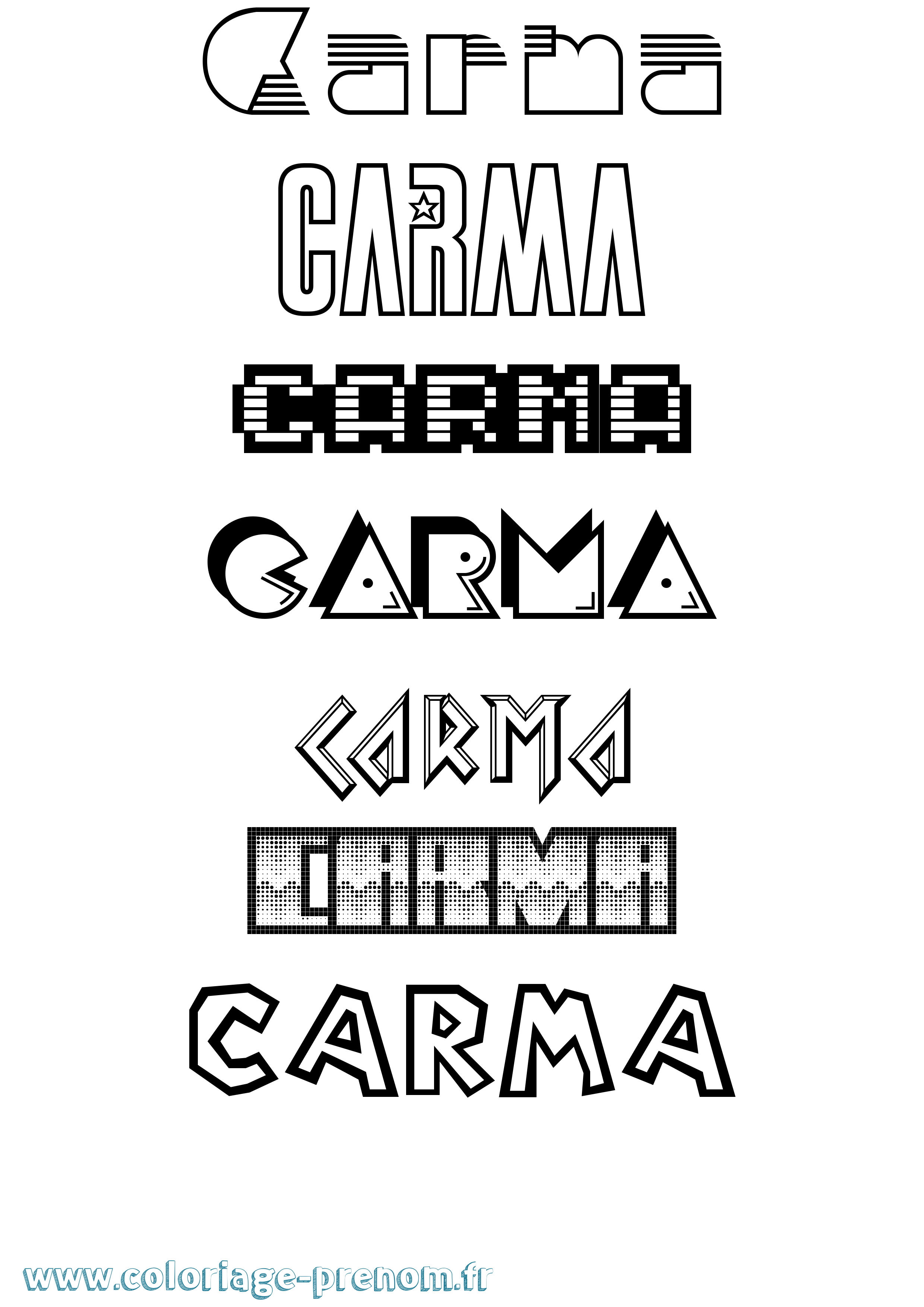 Coloriage Carma Jeux Vidéos Coloriage prénom Carma Jeux Vidéos