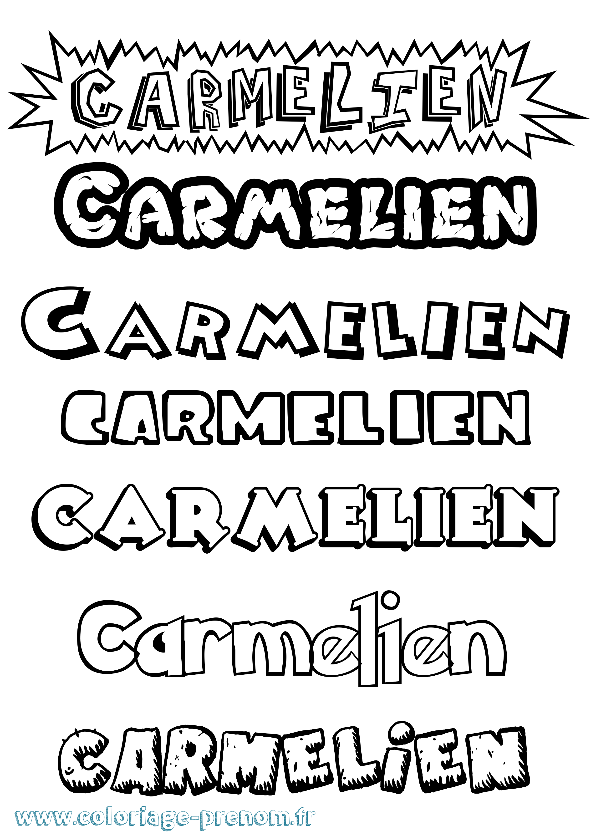 Coloriage Carmelien Dessin Animé Coloriage prénom Carmelien Dessin Animé