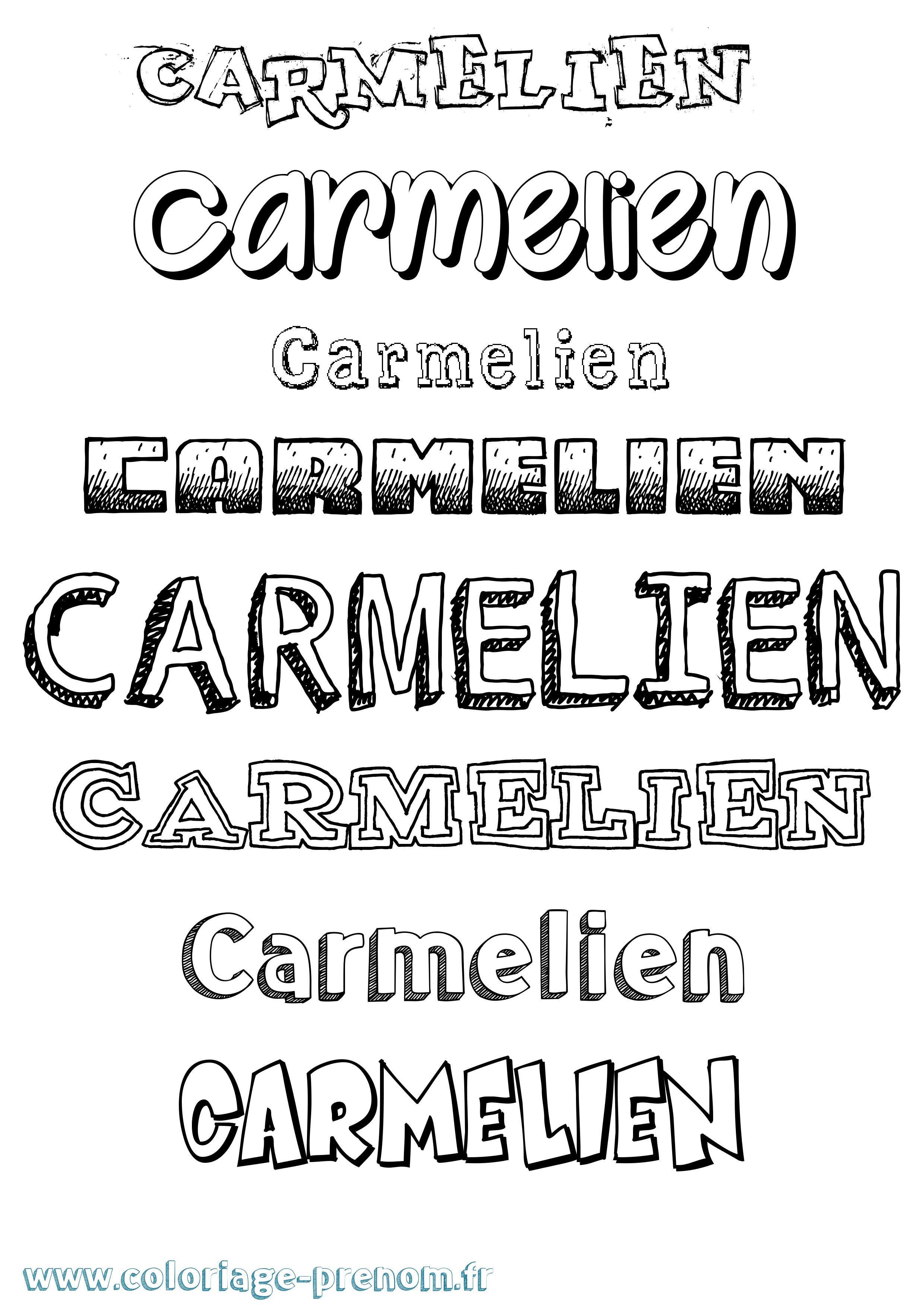 Coloriage Carmelien Dessiné Coloriage prénom Carmelien Dessiné