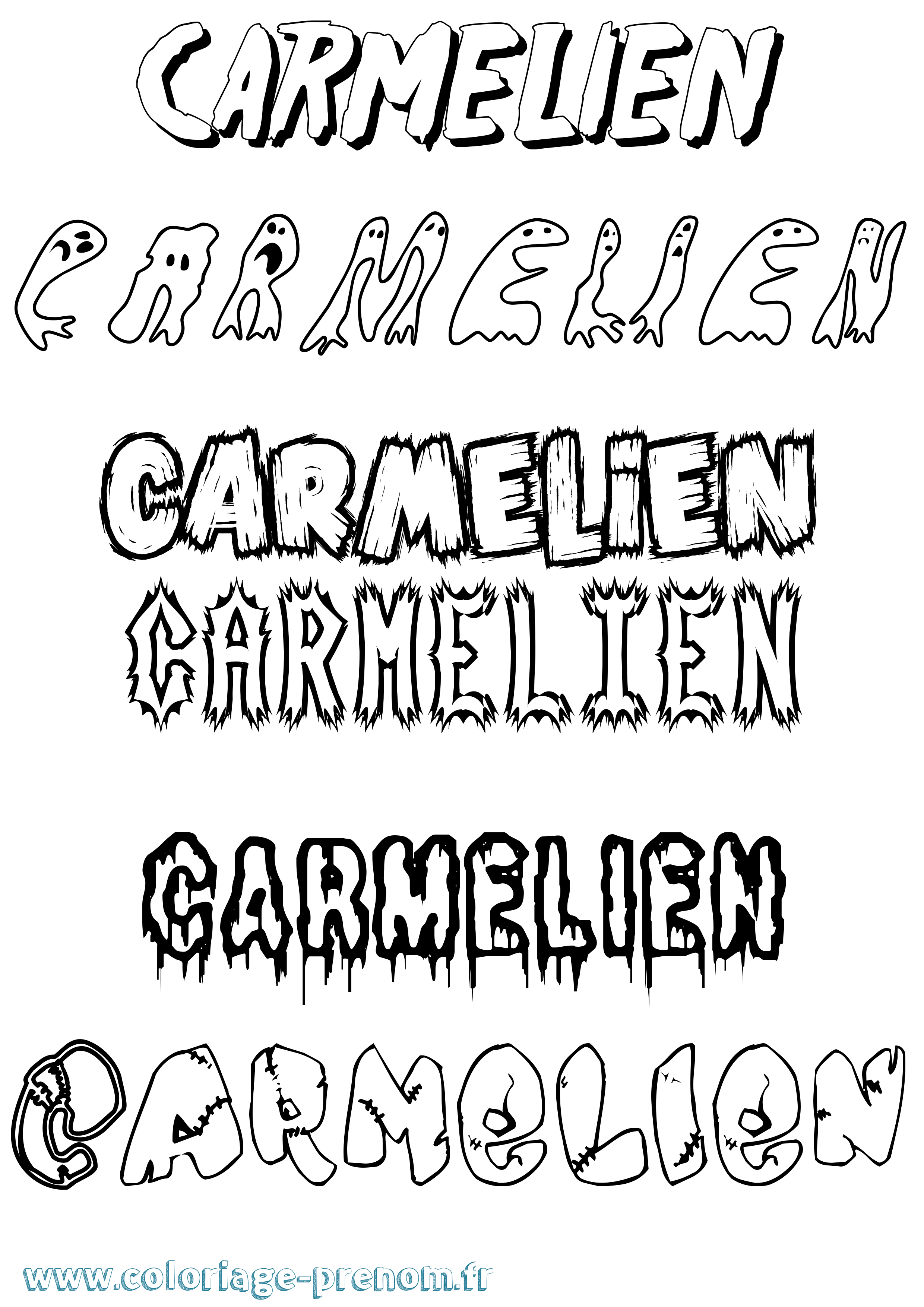 Coloriage Carmelien Frisson Coloriage prénom Carmelien Frisson
