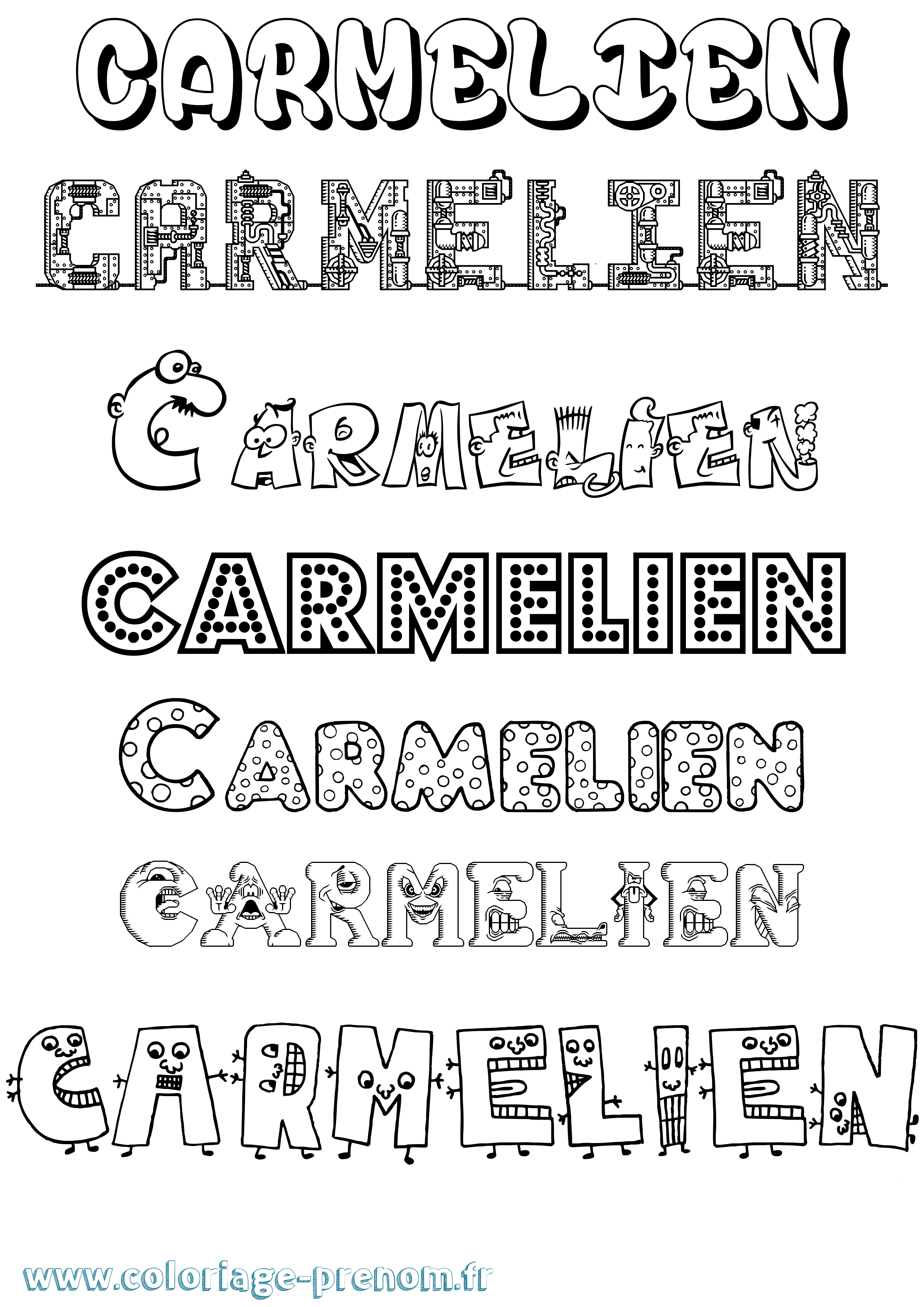 Coloriage Carmelien Fun Coloriage prénom Carmelien Fun