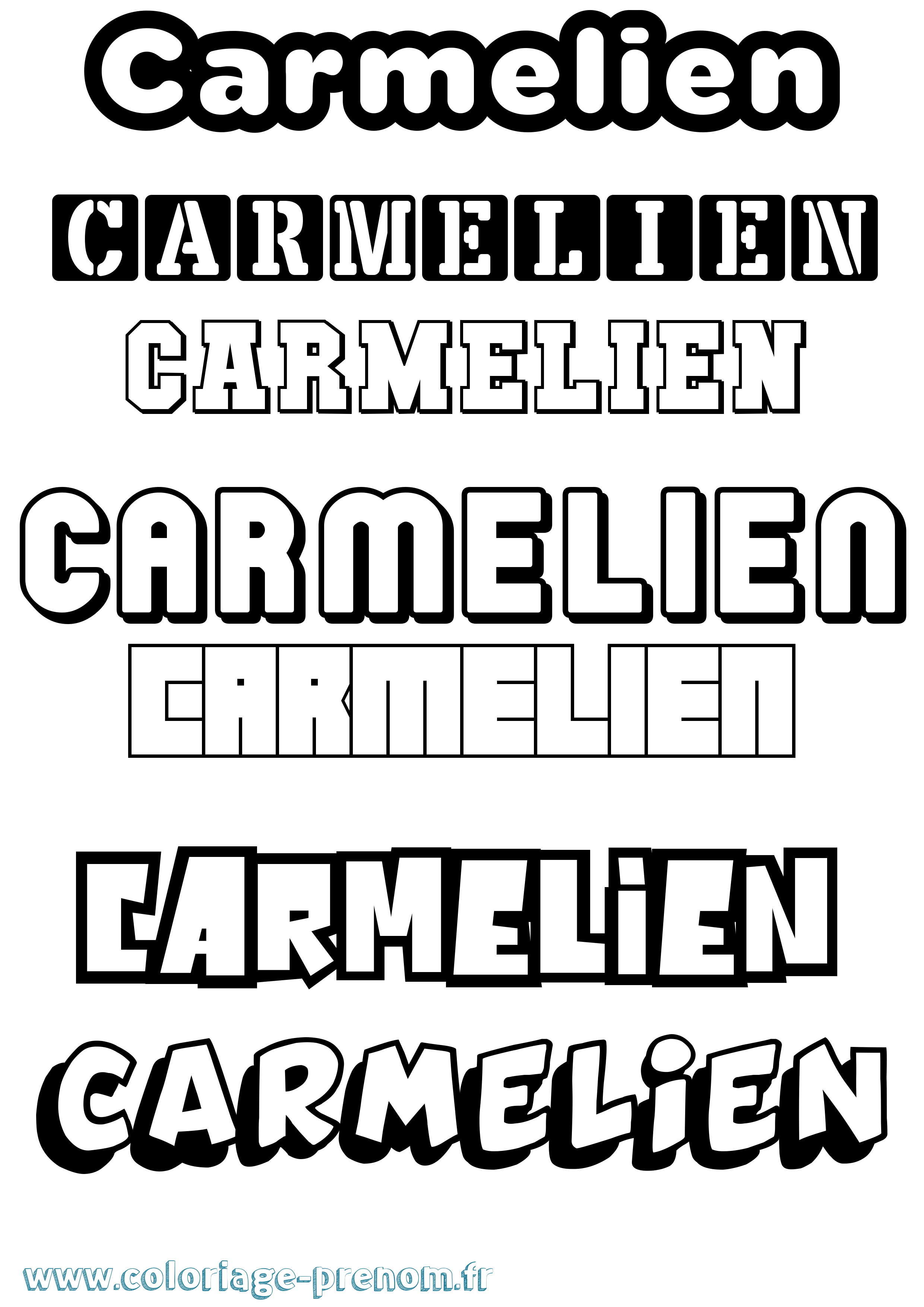 Coloriage Carmelien Simple Coloriage prénom Carmelien Simple