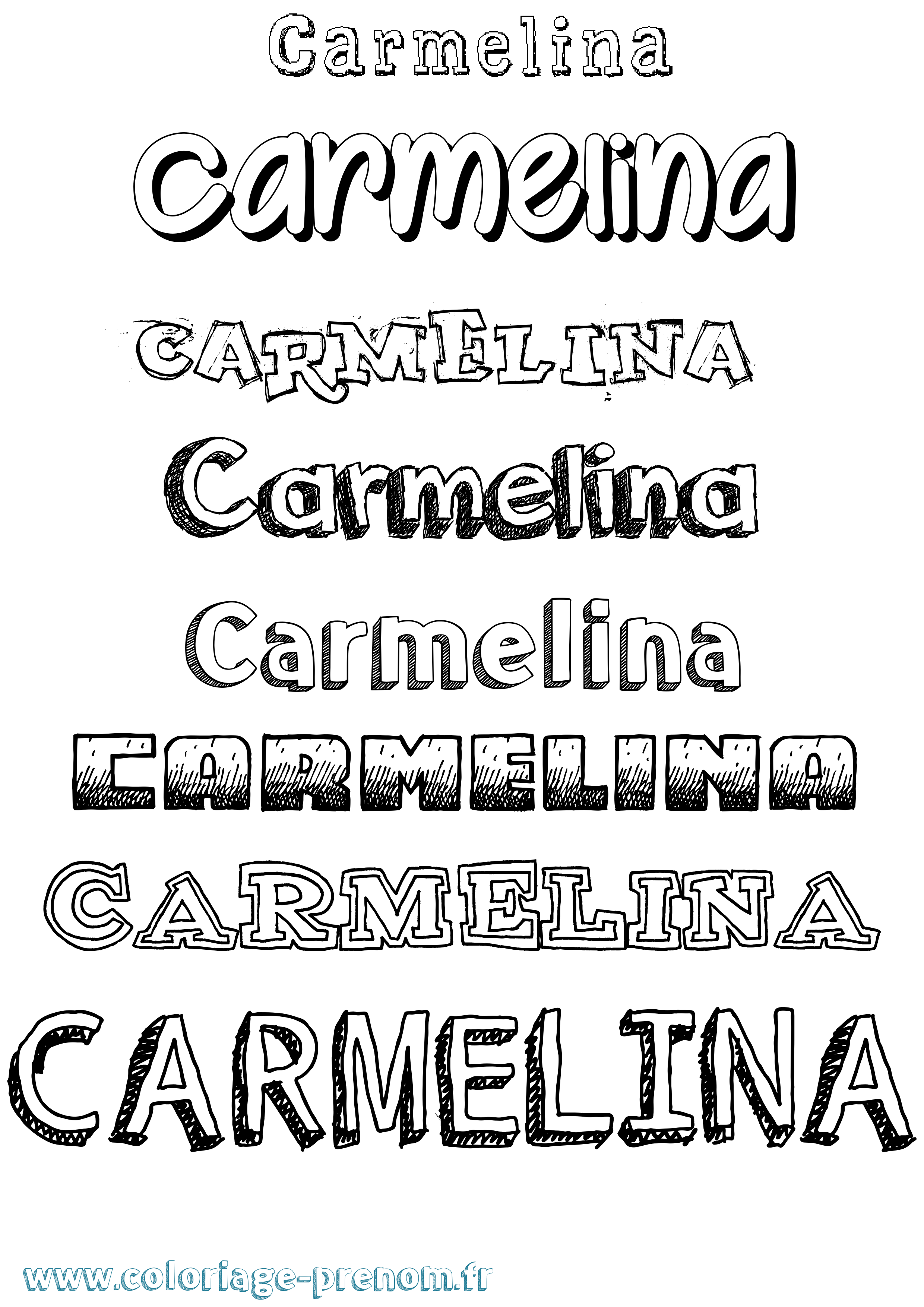 Coloriage Carmelina Dessiné Coloriage prénom Carmelina Dessiné