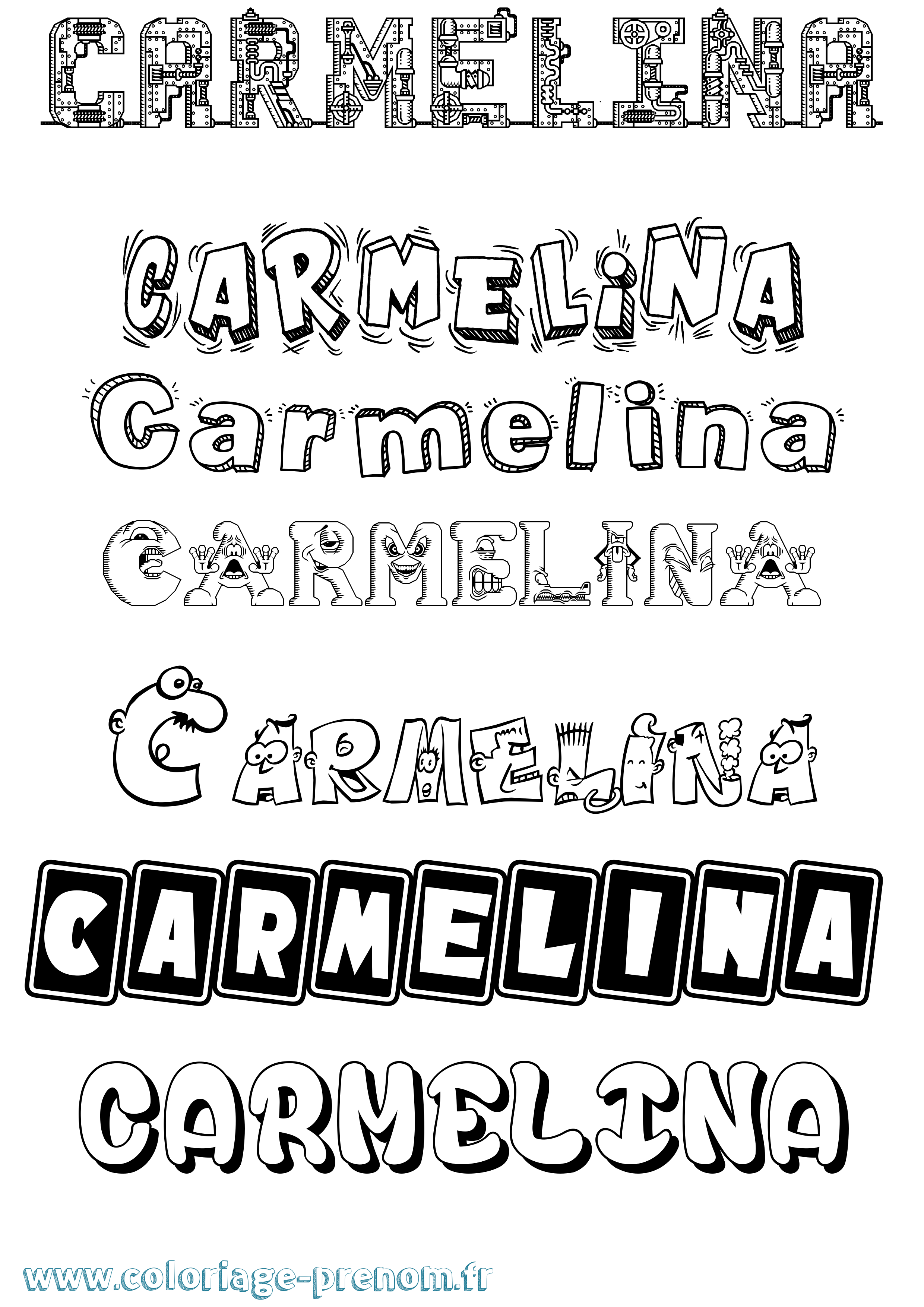 Coloriage Carmelina Fun Coloriage prénom Carmelina Fun