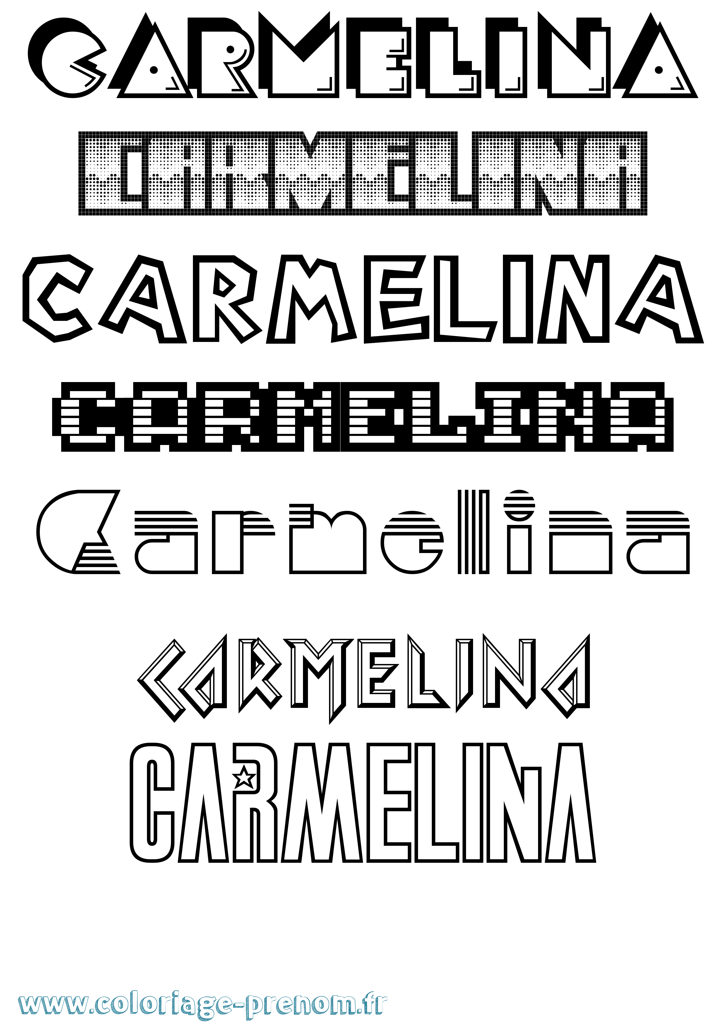 Coloriage Carmelina Jeux Vidéos Coloriage prénom Carmelina Jeux Vidéos