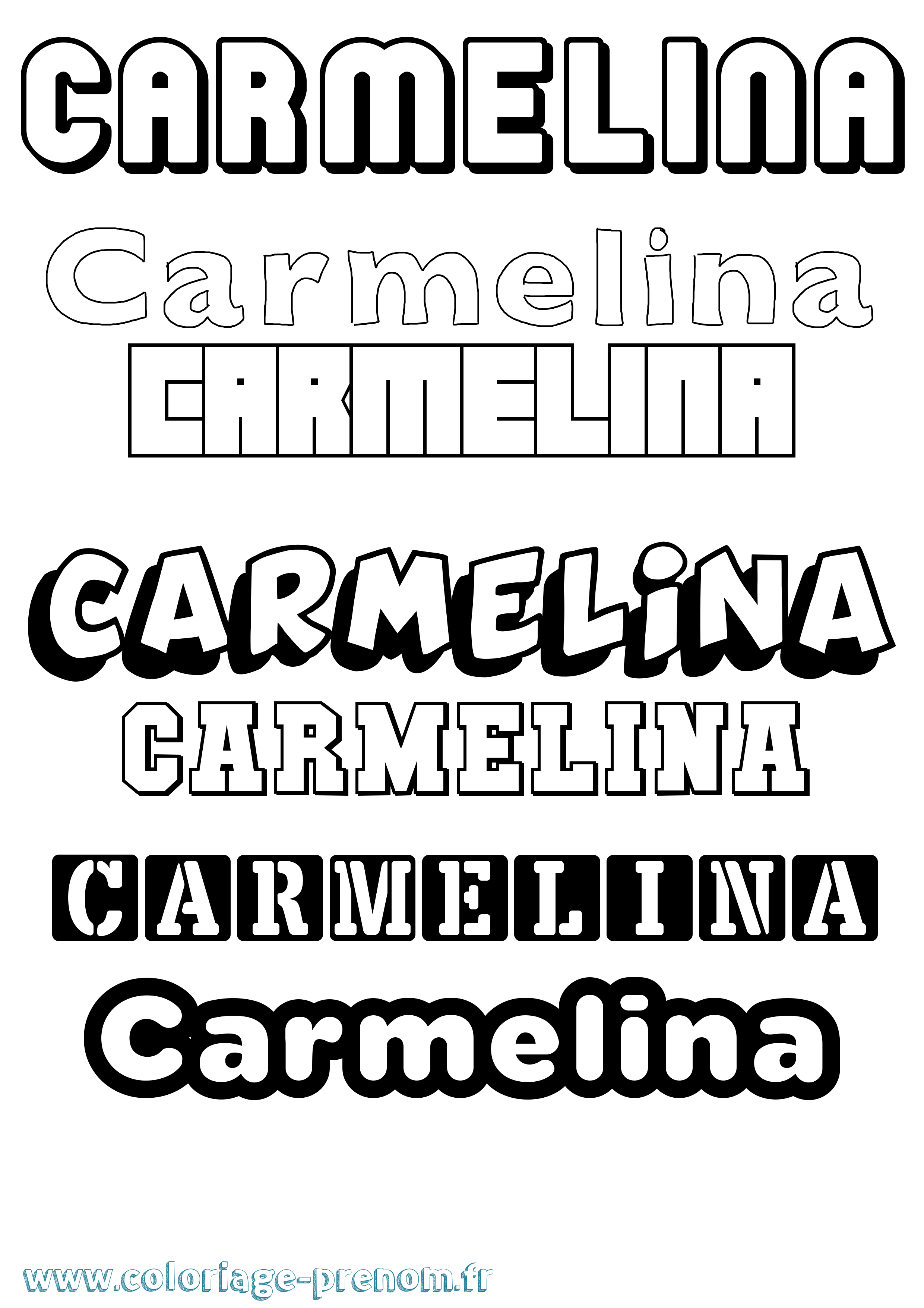 Coloriage Carmelina Simple Coloriage prénom Carmelina Simple