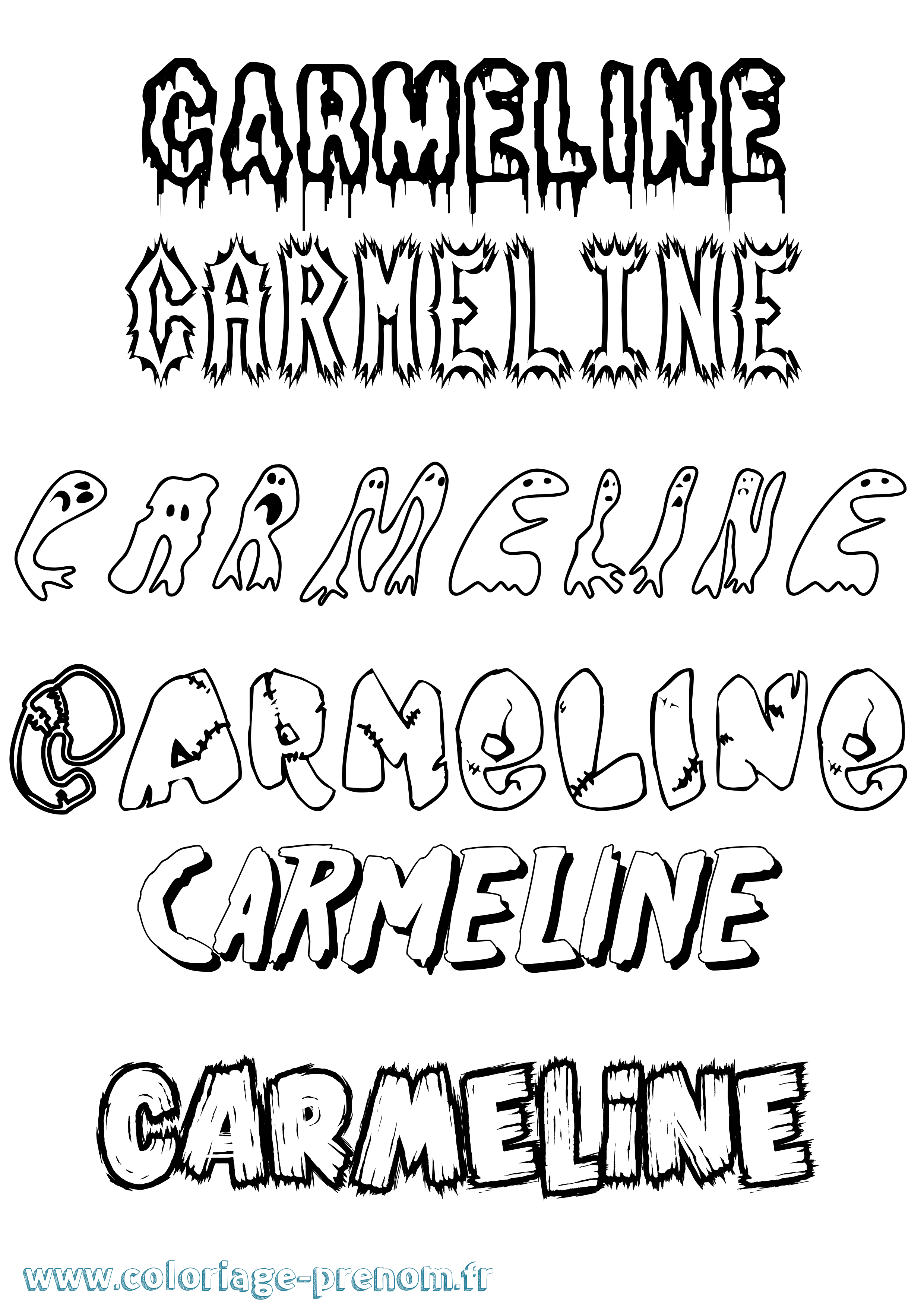 Coloriage Carmeline Frisson Coloriage prénom Carmeline Frisson