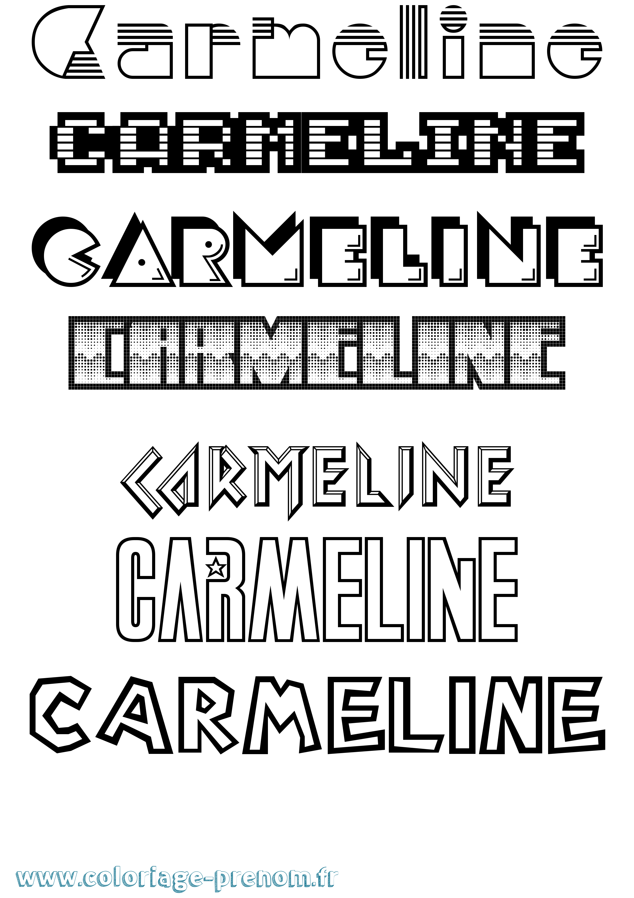 Coloriage Carmeline Jeux Vidéos Coloriage prénom Carmeline Jeux Vidéos