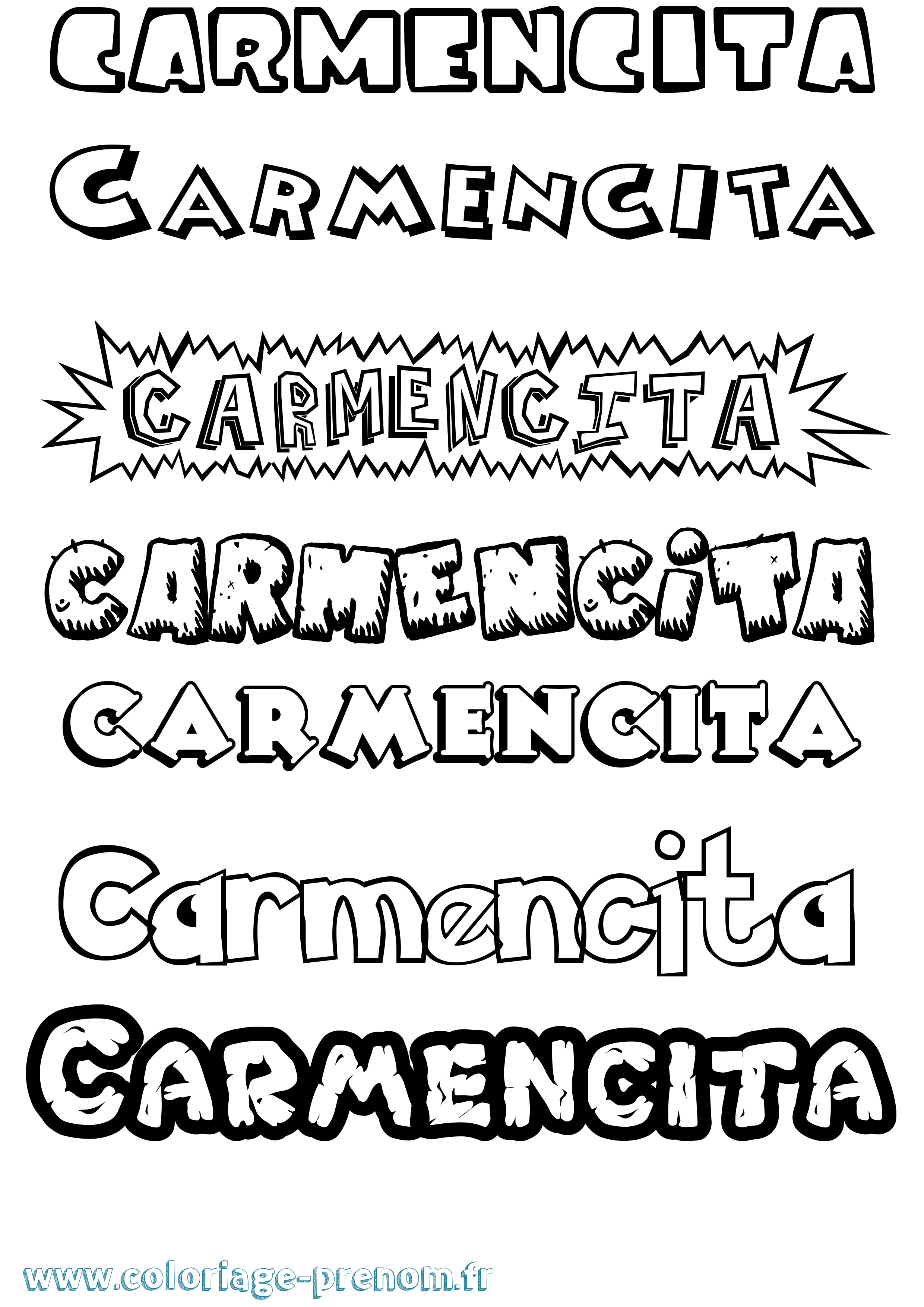 Coloriage Carmencita Dessin Animé Coloriage prénom Carmencita Dessin Animé