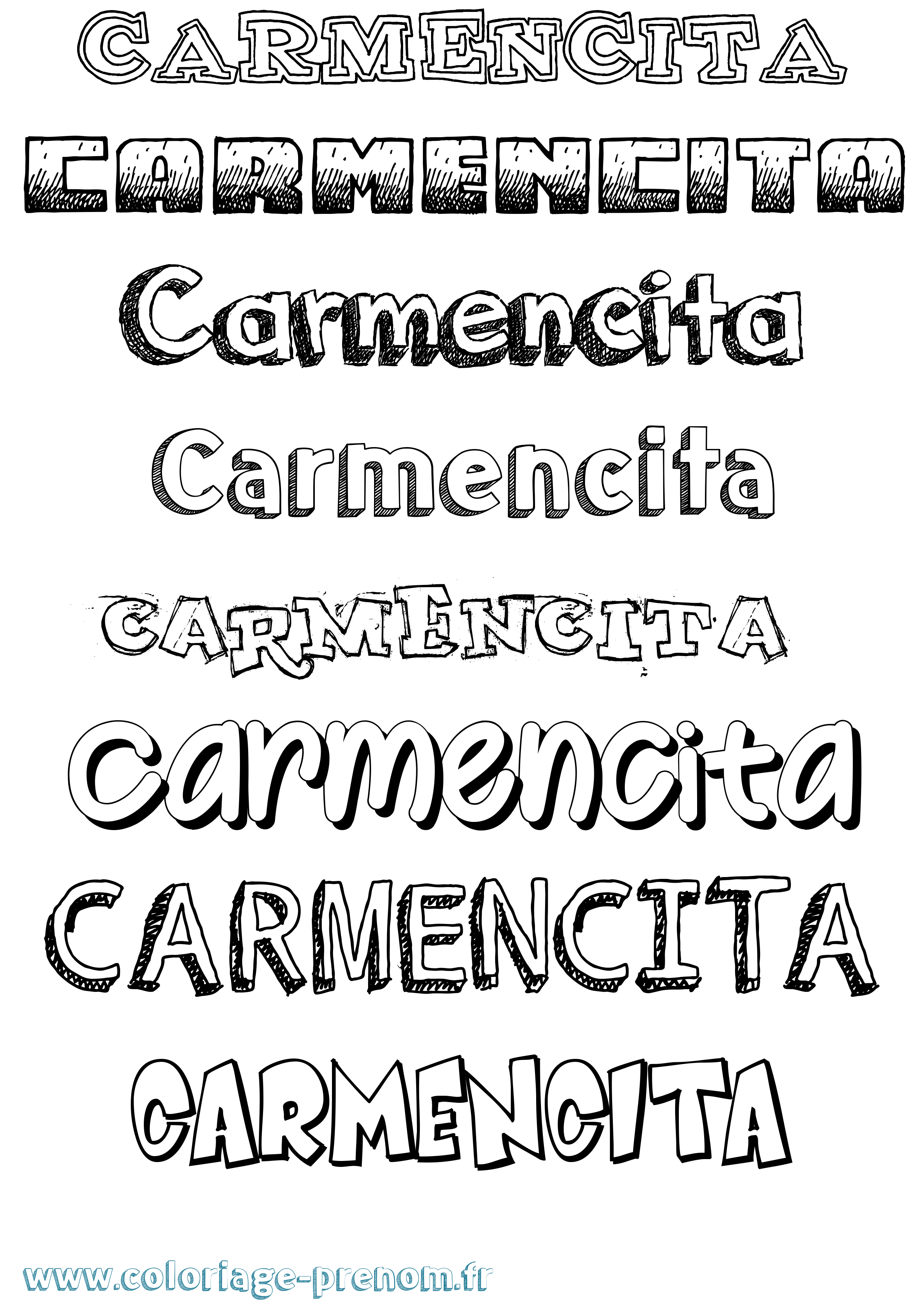 Coloriage Carmencita Dessiné Coloriage prénom Carmencita Dessiné