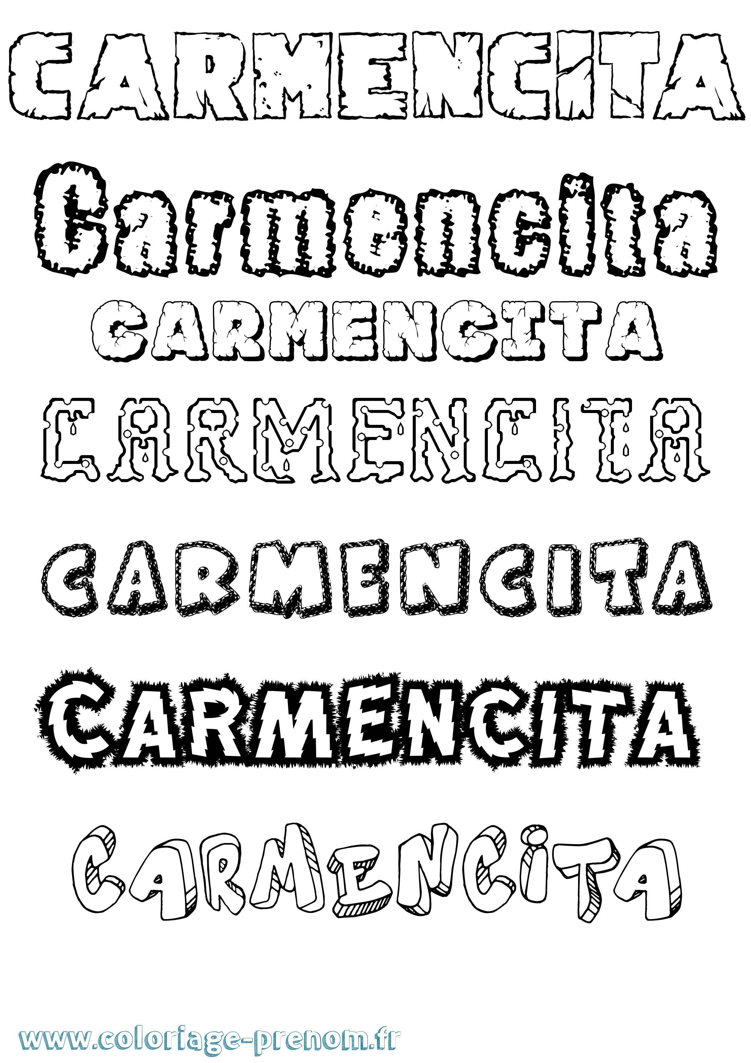 Coloriage Carmencita Destructuré Coloriage prénom Carmencita Destructuré