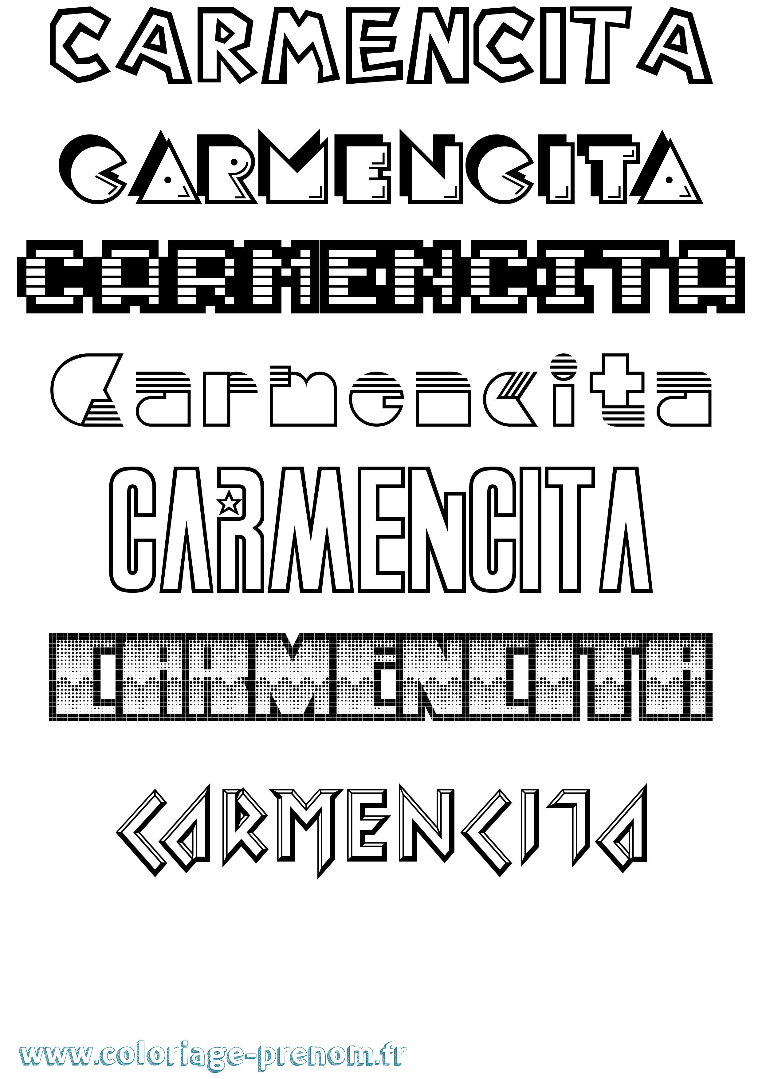 Coloriage Carmencita Jeux Vidéos Coloriage prénom Carmencita Jeux Vidéos