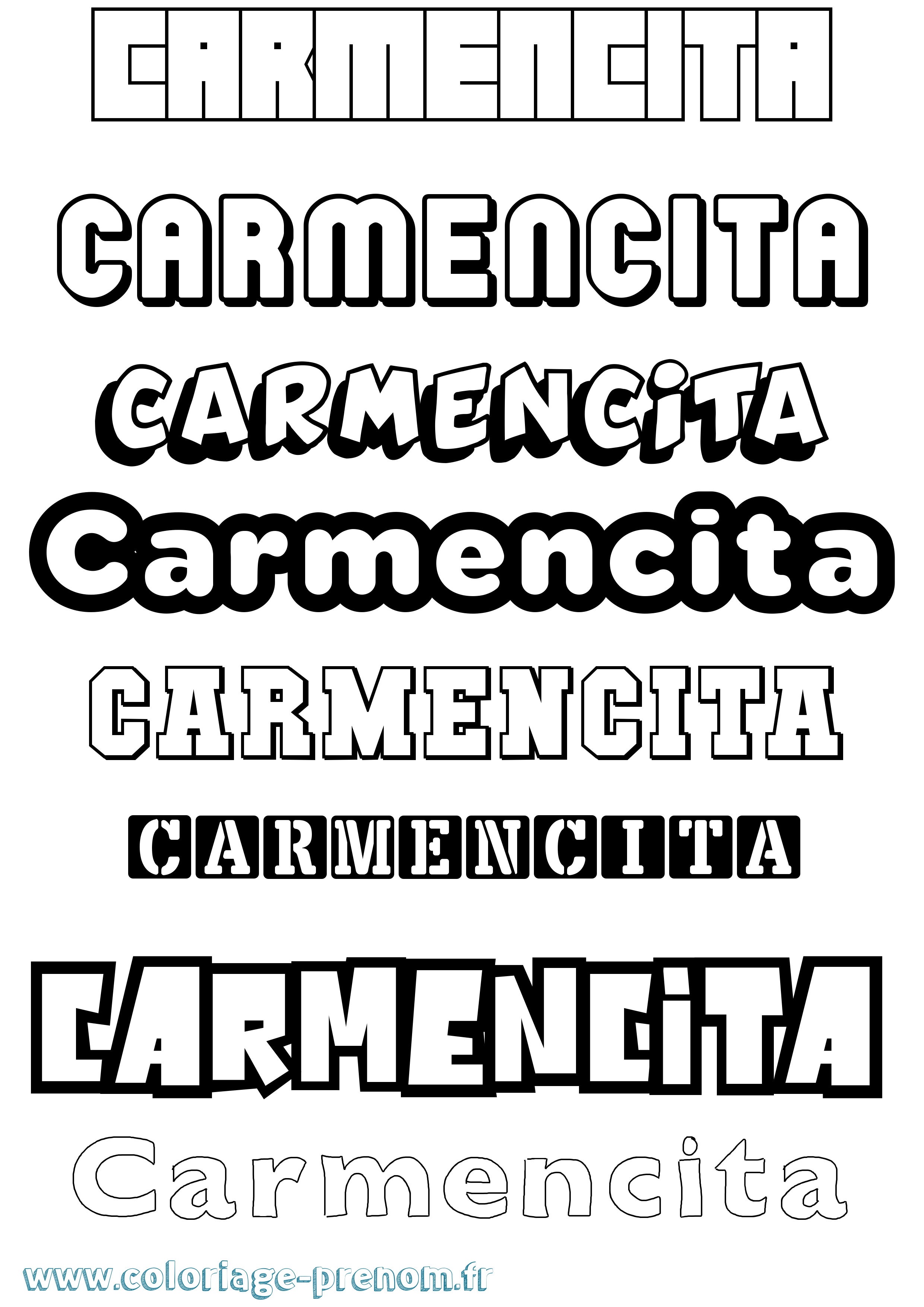 Coloriage Carmencita Simple Coloriage prénom Carmencita Simple