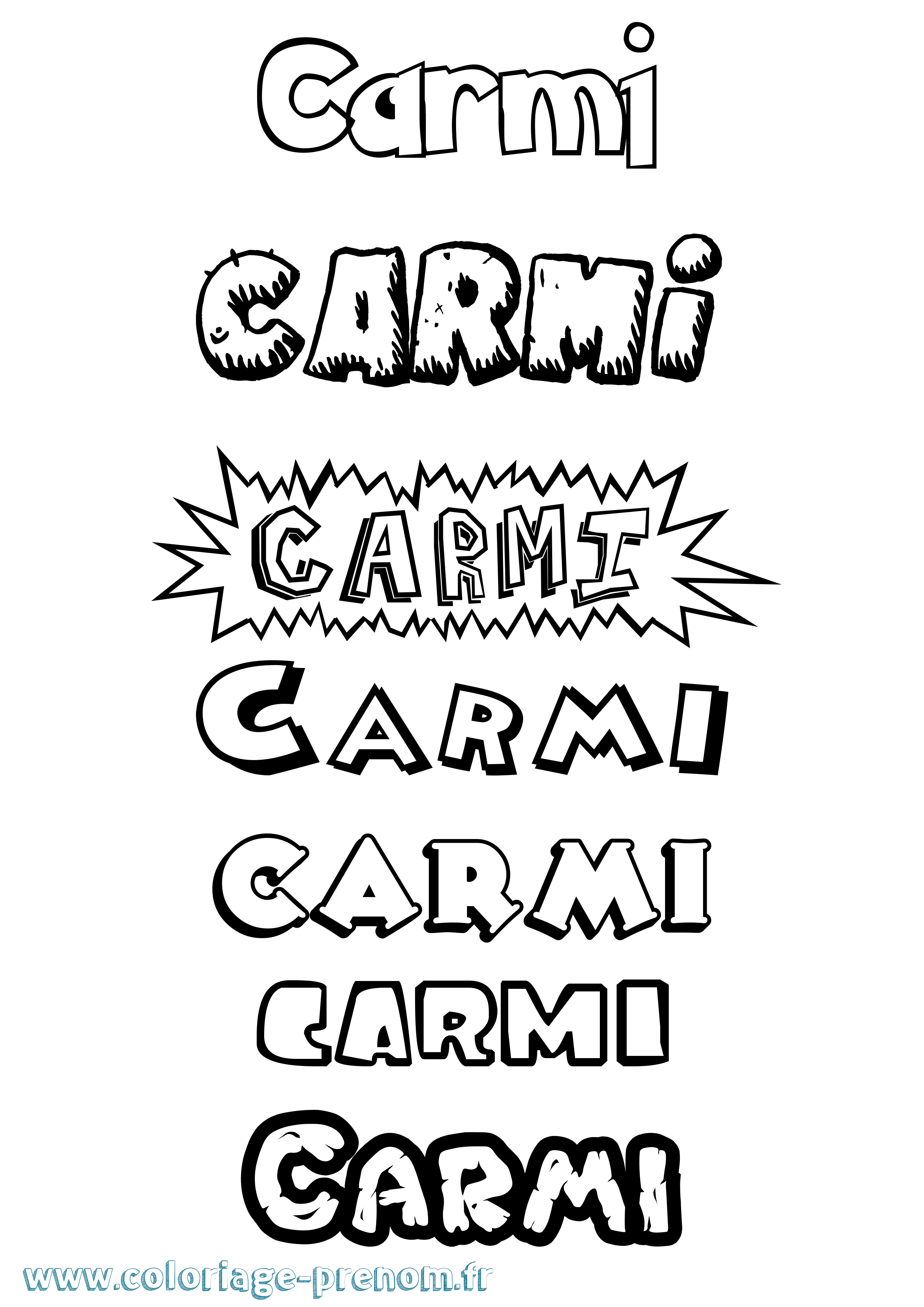 Coloriage Carmi Dessin Animé Coloriage prénom Carmi Dessin Animé