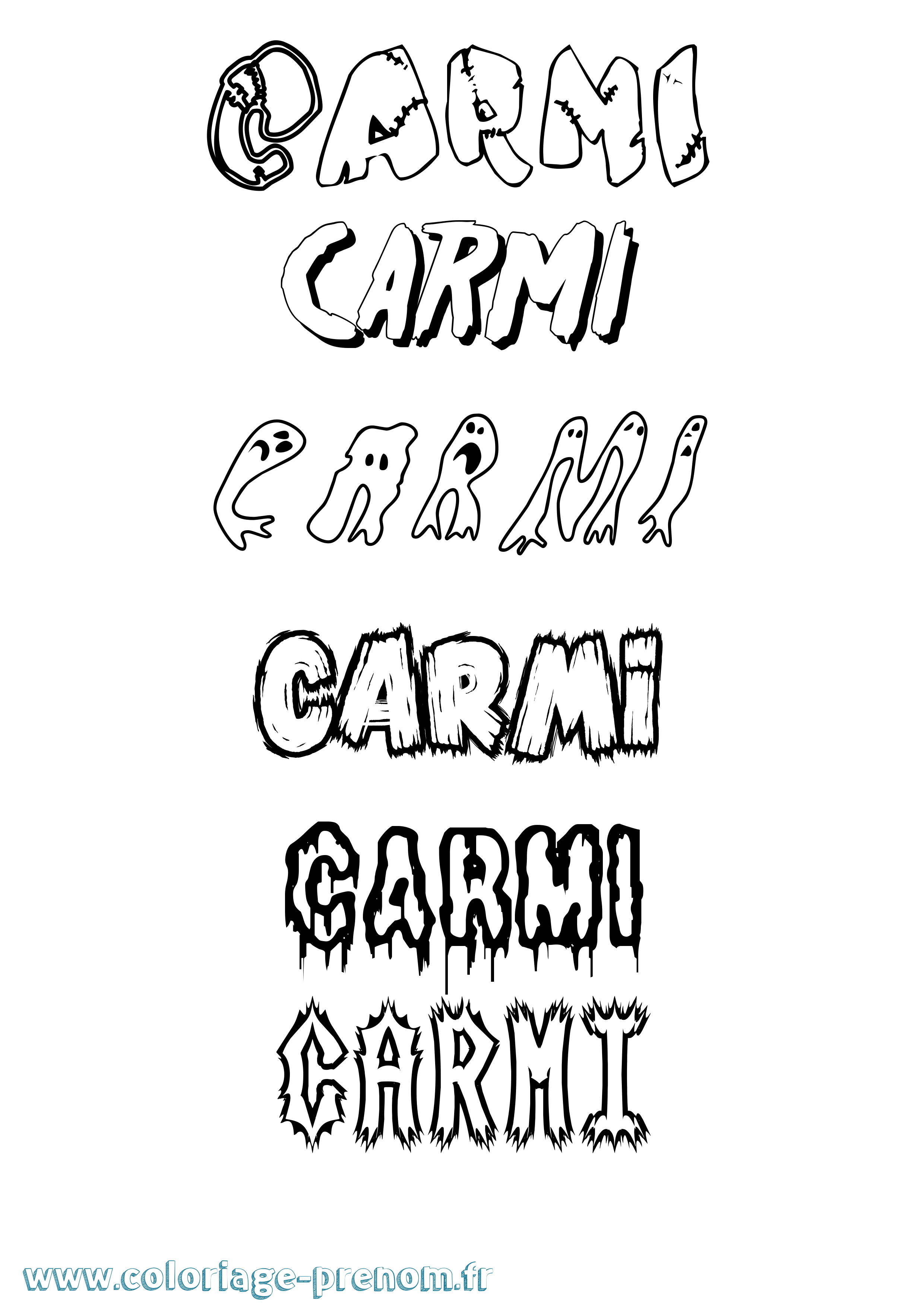 Coloriage Carmi Frisson Coloriage prénom Carmi Frisson