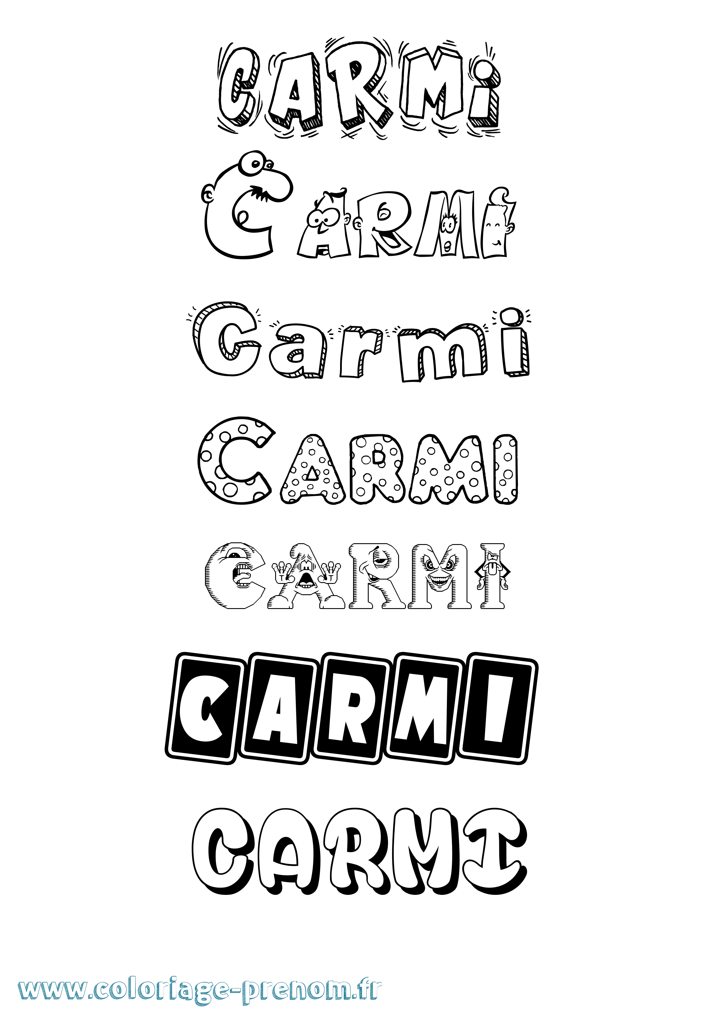 Coloriage Carmi Fun Coloriage prénom Carmi Fun