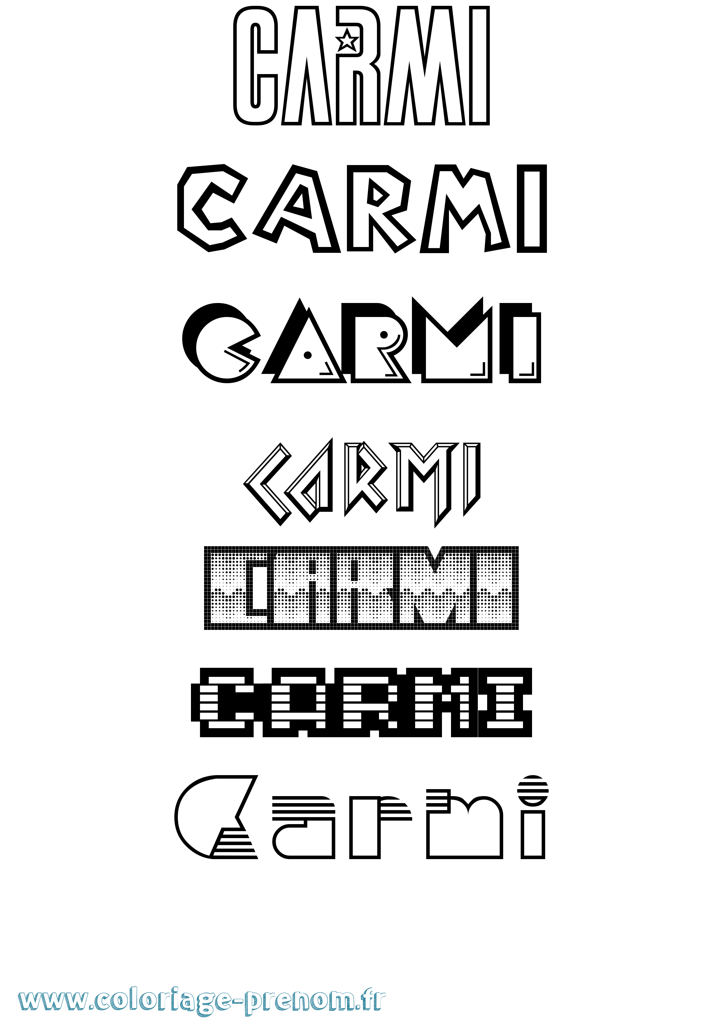 Coloriage Carmi Jeux Vidéos Coloriage prénom Carmi Jeux Vidéos