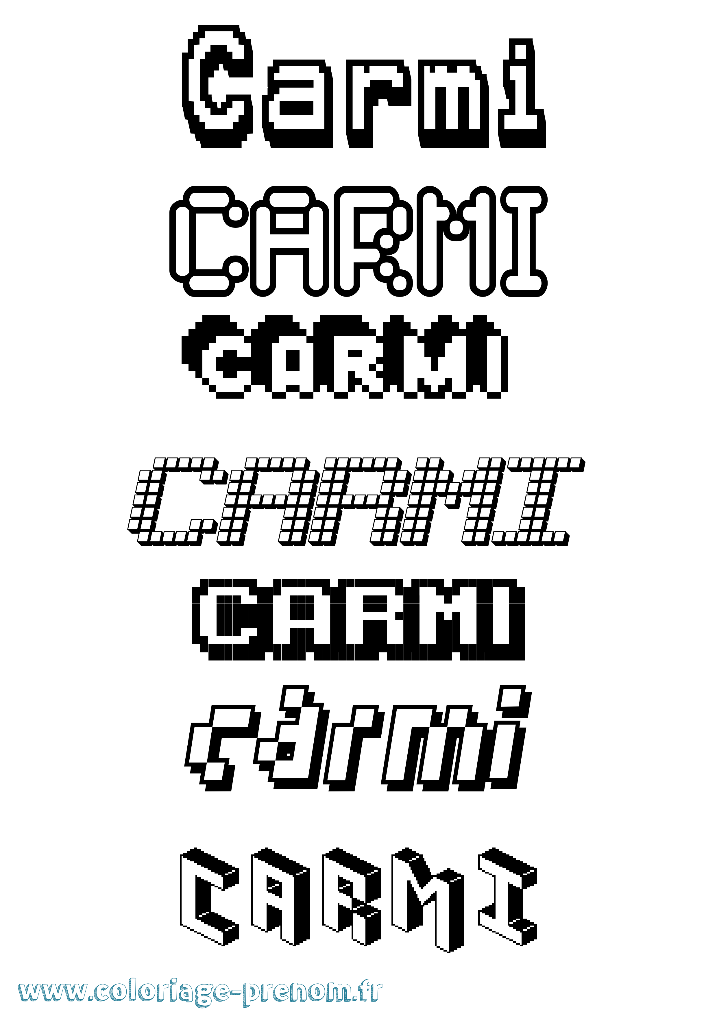 Coloriage Carmi Pixel Coloriage prénom Carmi Pixel