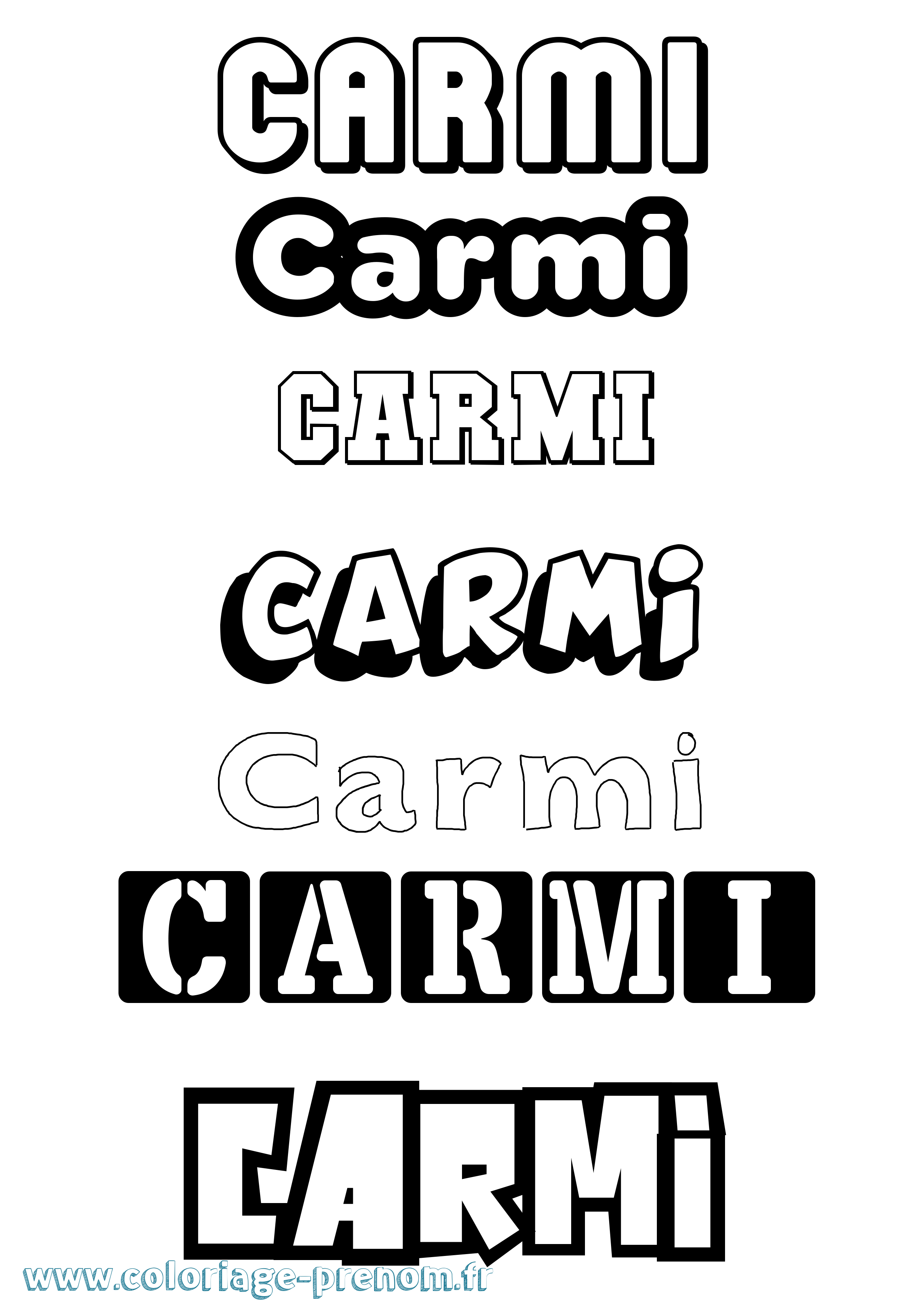 Coloriage Carmi Simple Coloriage prénom Carmi Simple
